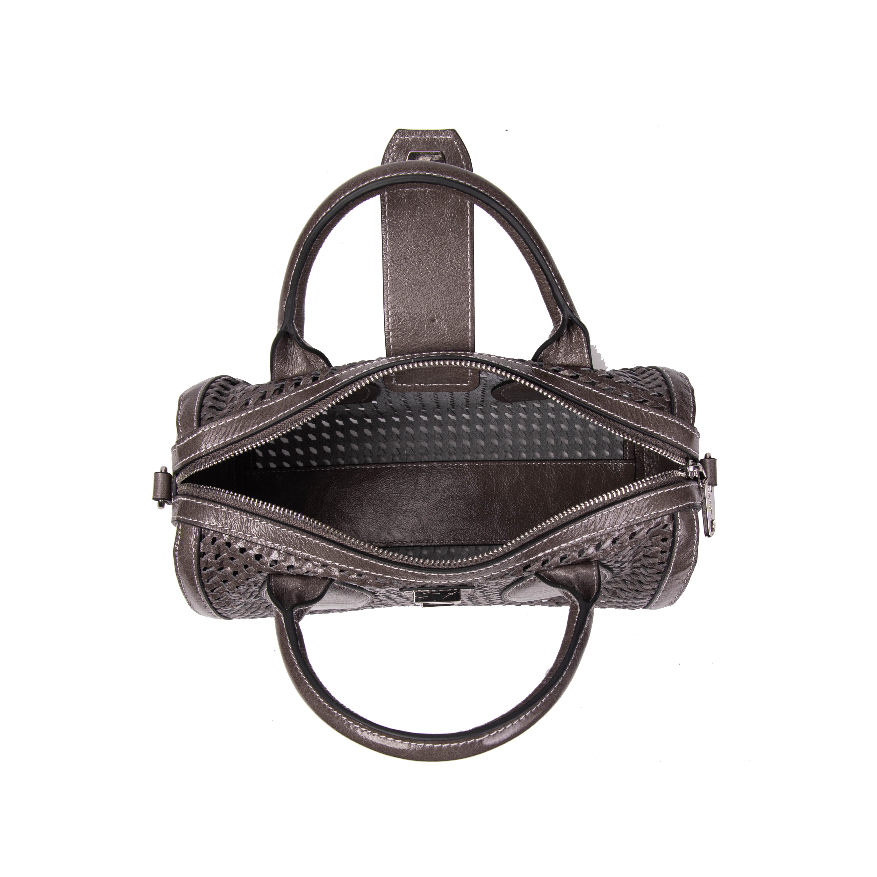 kate-lee-frola-sac-bowling-cuir-gris-tress image 3