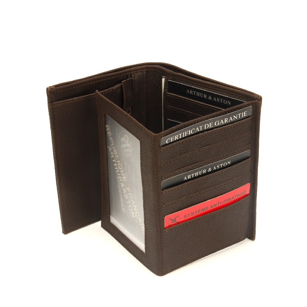 arthur-et-aston-oscar-portefeuille-cuir-ch-taigne-anti-rfid image 2