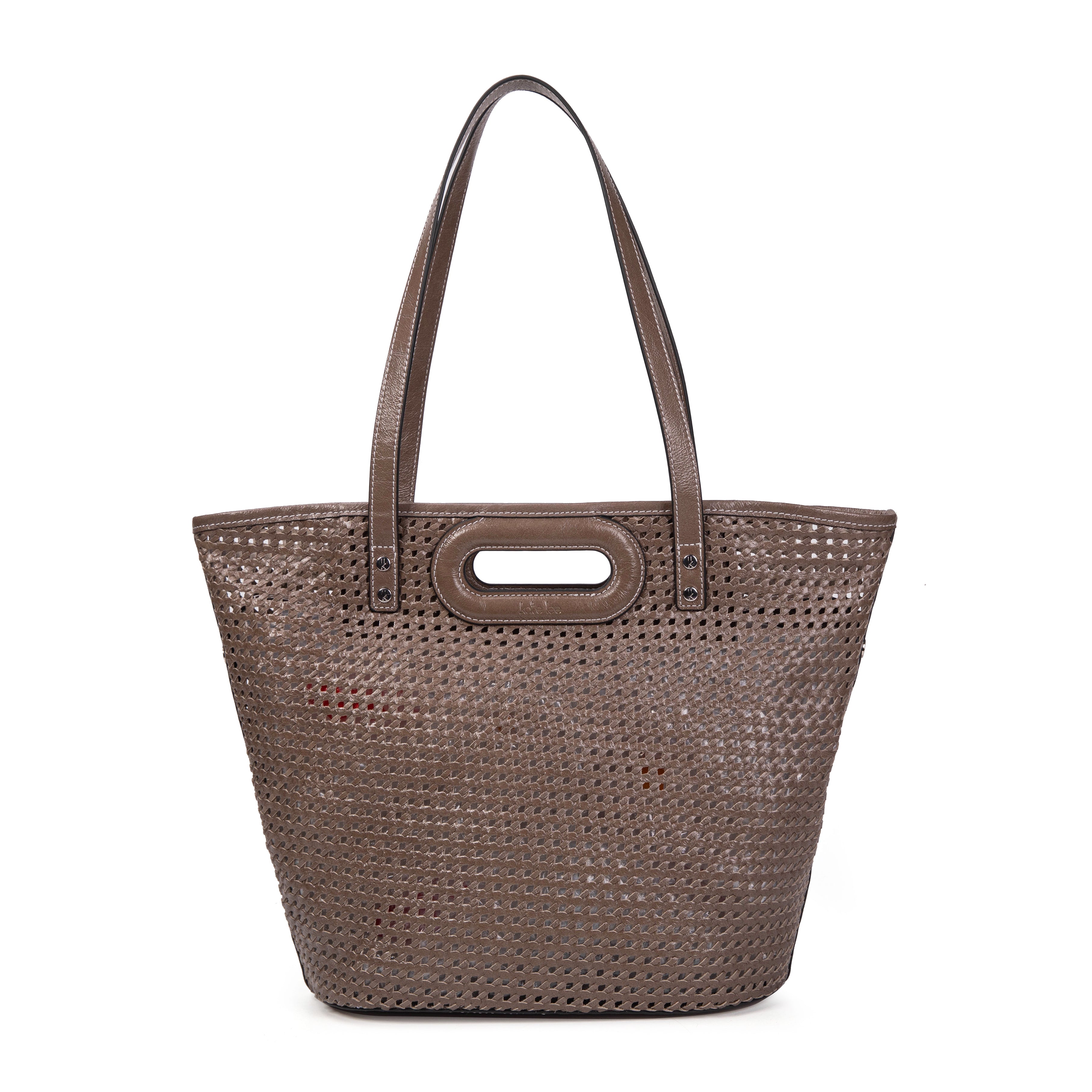 kate-lee-ofine-sac-cabas-cuir-tress-taupe image 1