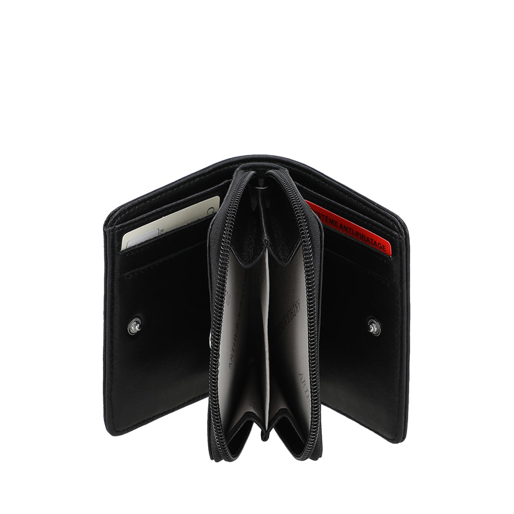 arthur-et-aston-riley-porte-monnaie-cuir-noir-femme-2 image 2