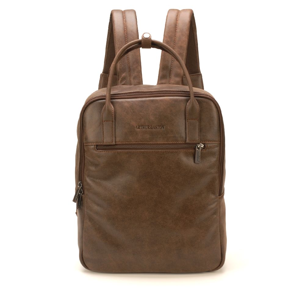 arthur-et-aston-diego-sac-dos-cuir-ch-taigne-ordinateur image 1