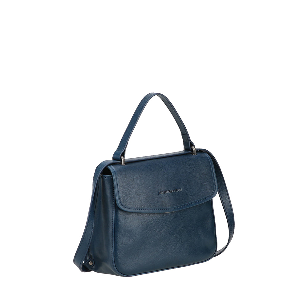 arthur-et-aston-edith-sac-main-cuir-bleu-rabat-femme image 2