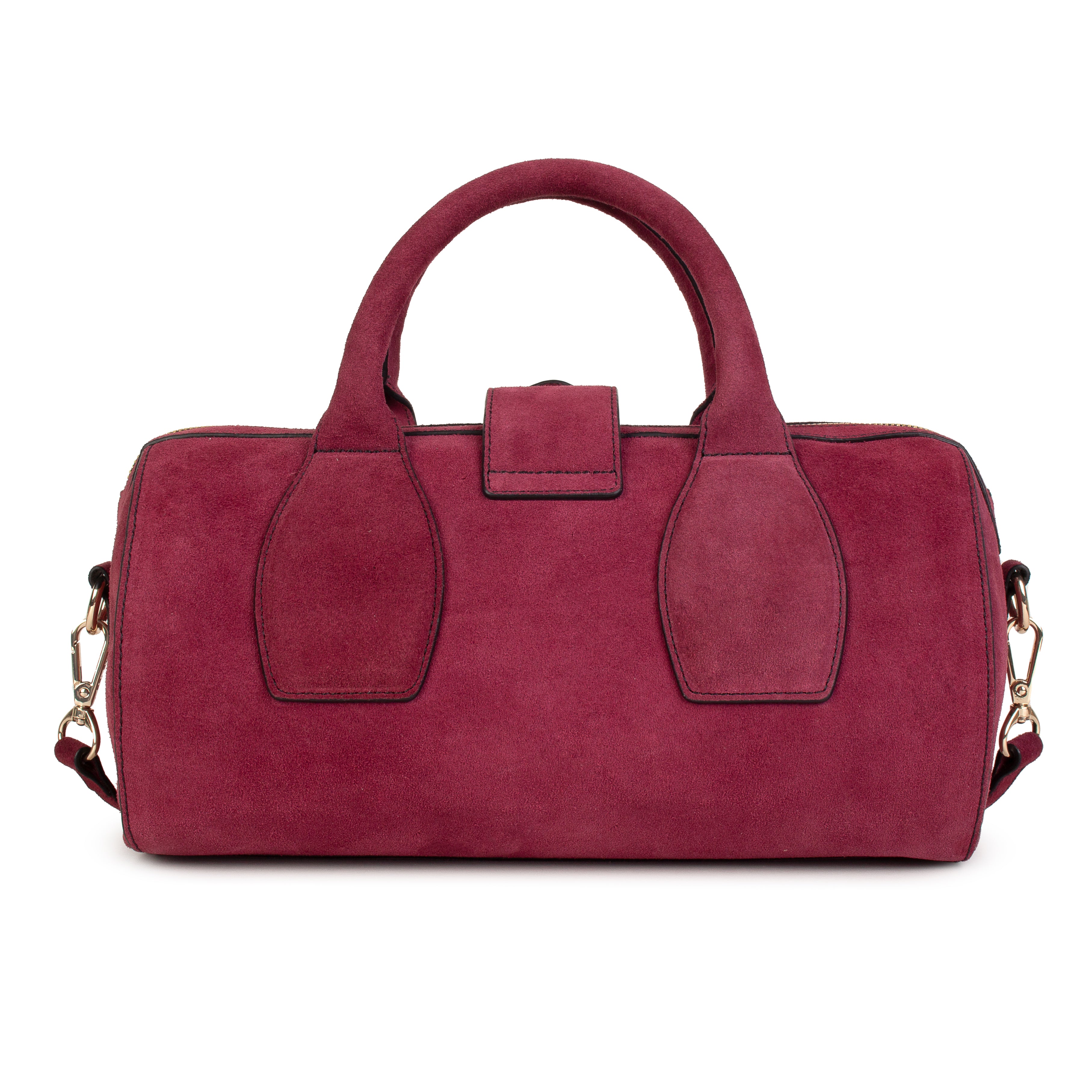 kate-lee-frola-v-sac-bowling-cuir-prune-velours image 4