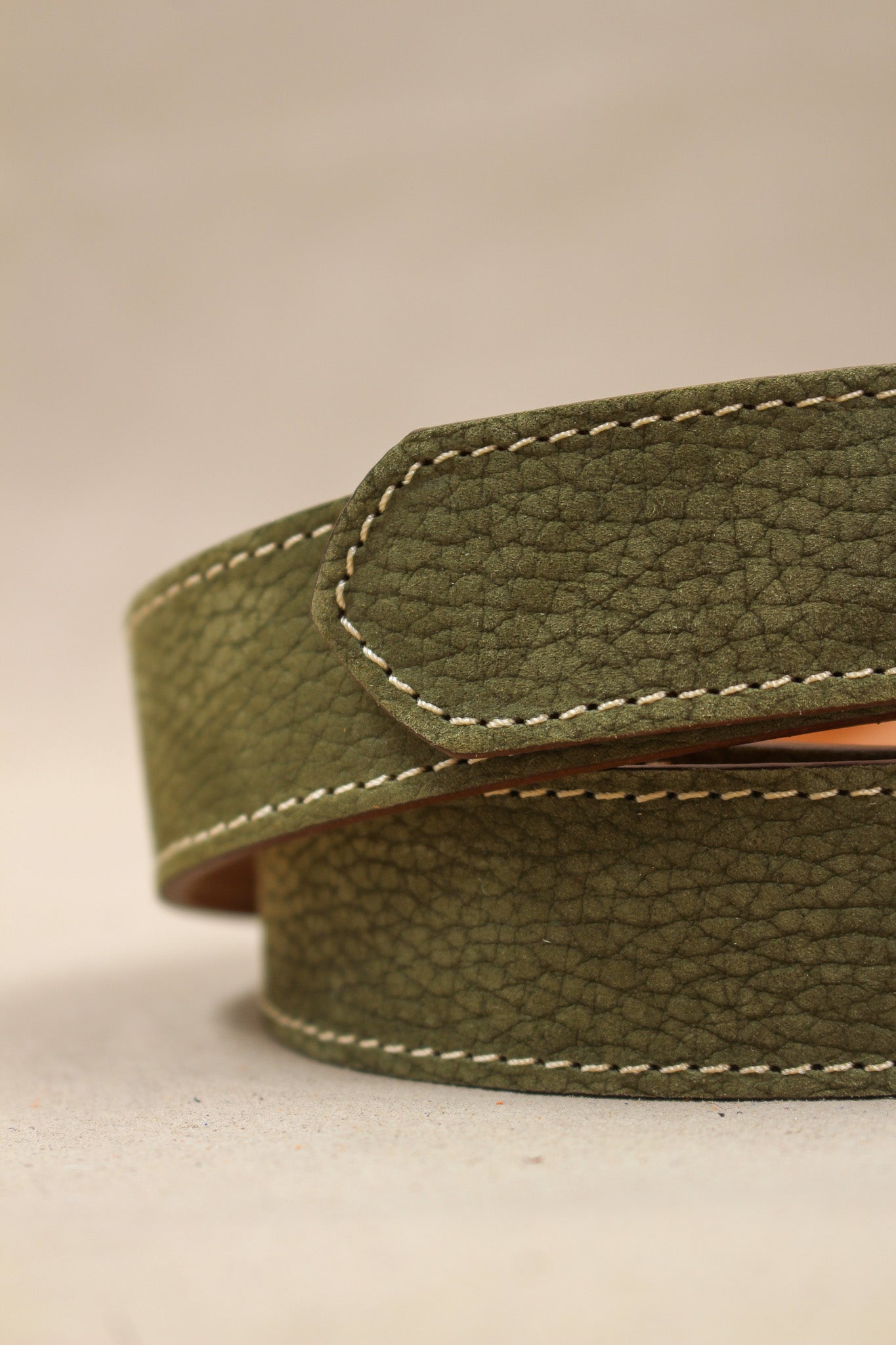 charles-et-charlus-ceinture-35-plate-4004-cuir-nubuck-kaki-90 image 3