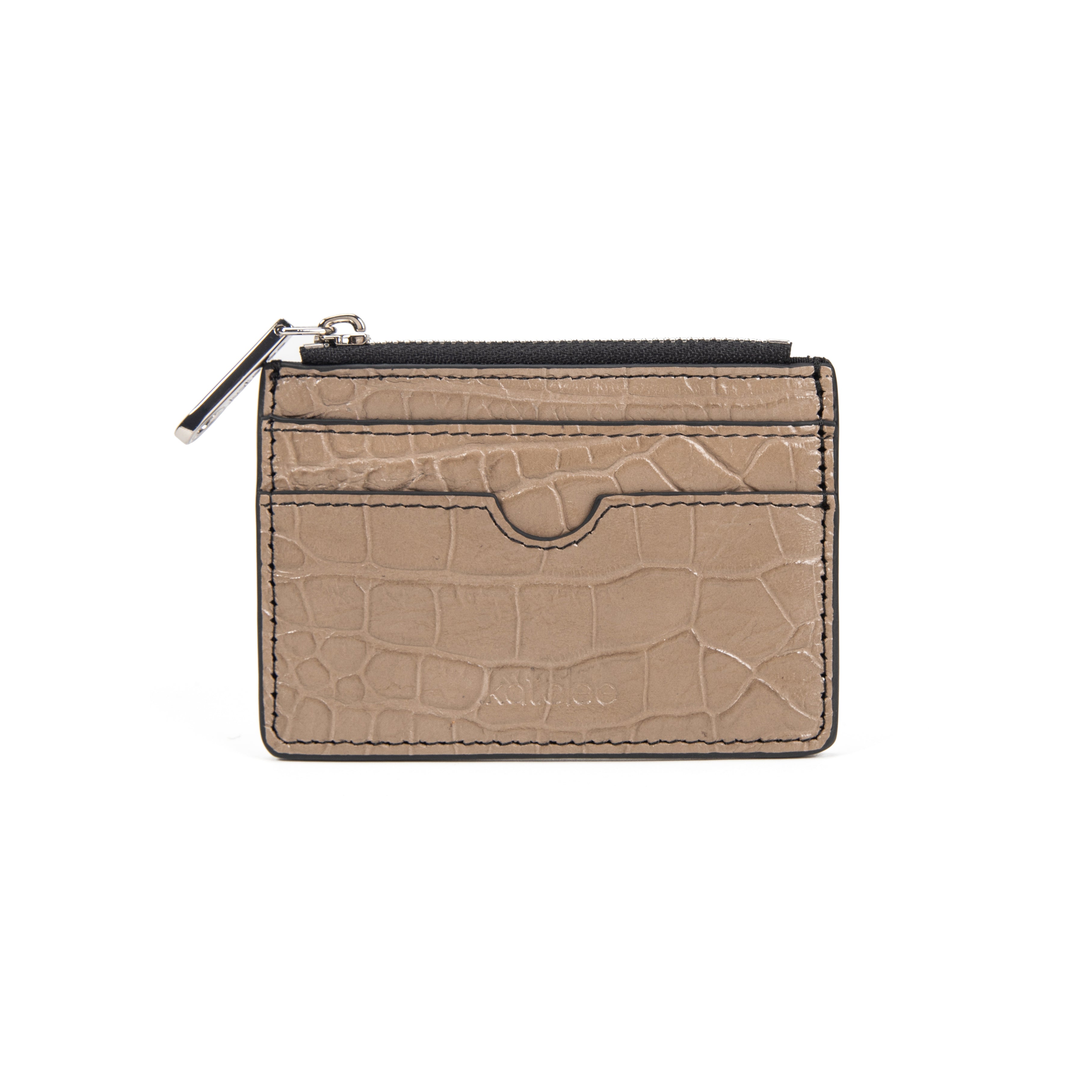 kate-lee-anyssa-croco-porte-monnaie-cuir-gris-10-5-cm image 1