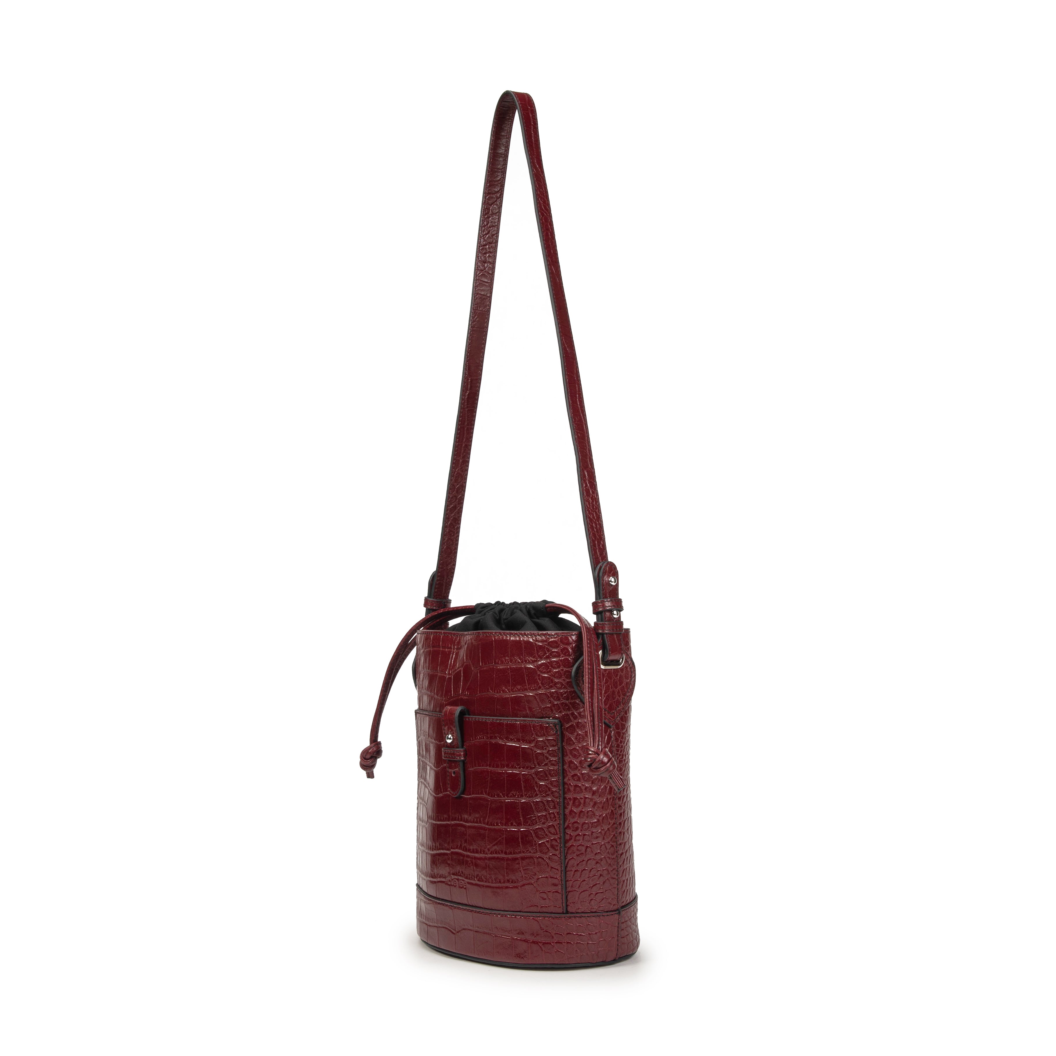 kate-lee-louvre-croco-sac-seau-cuir-lie-de-vin image 2