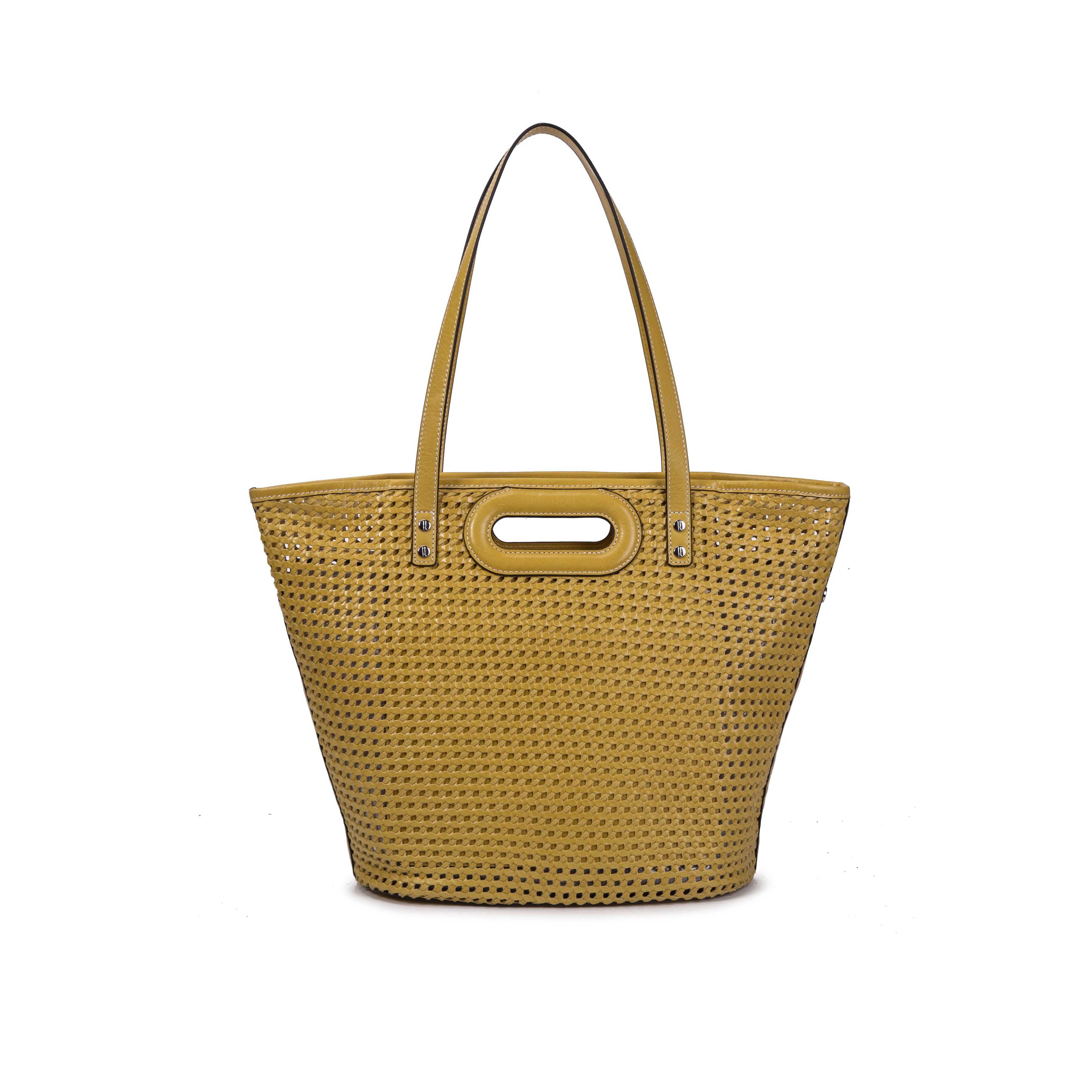 kate-lee-ofine-sac-cabas-cuir-jaune-tress image 4