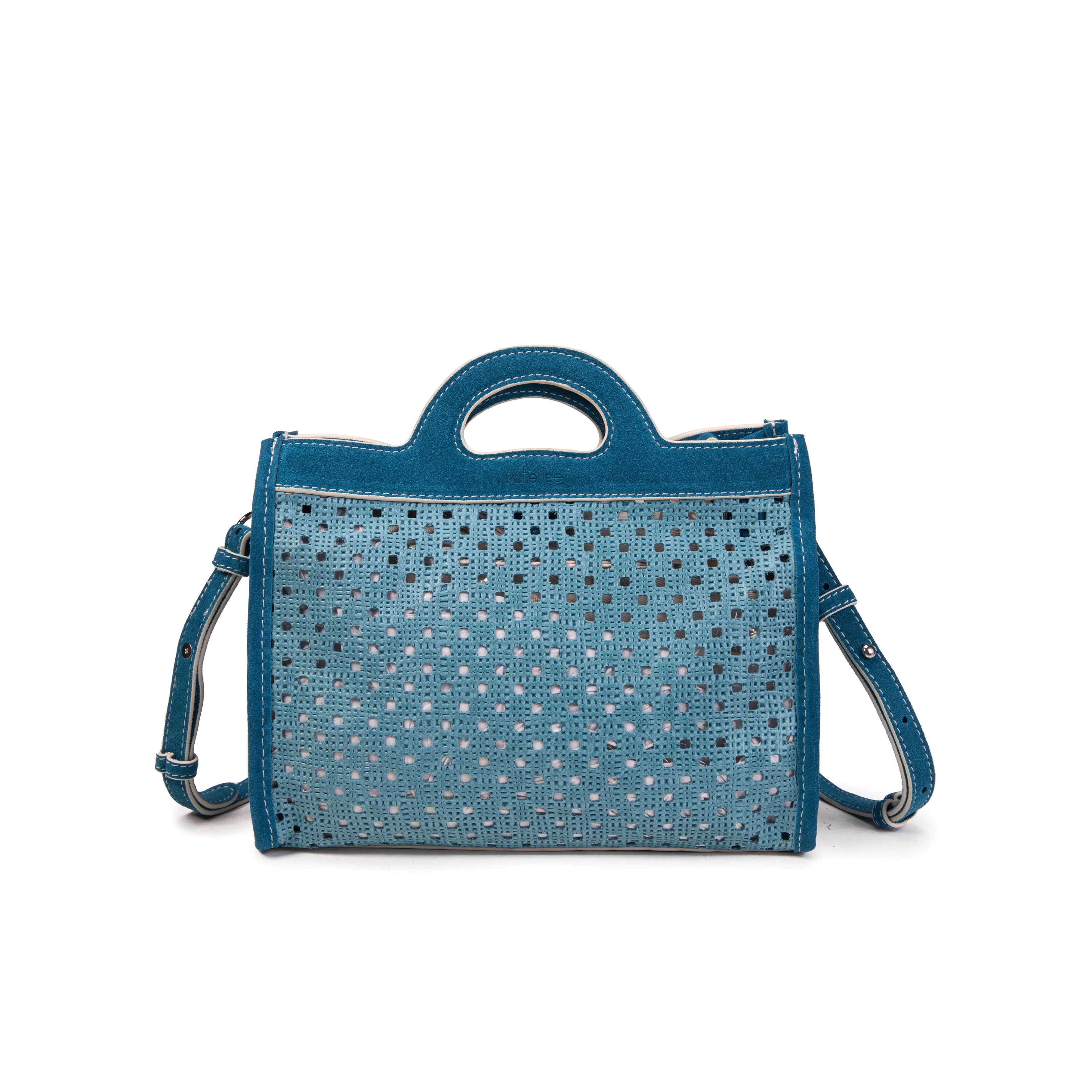 kate-lee-m-gae-sac-cabas-cuir-perfor-bleu image 4