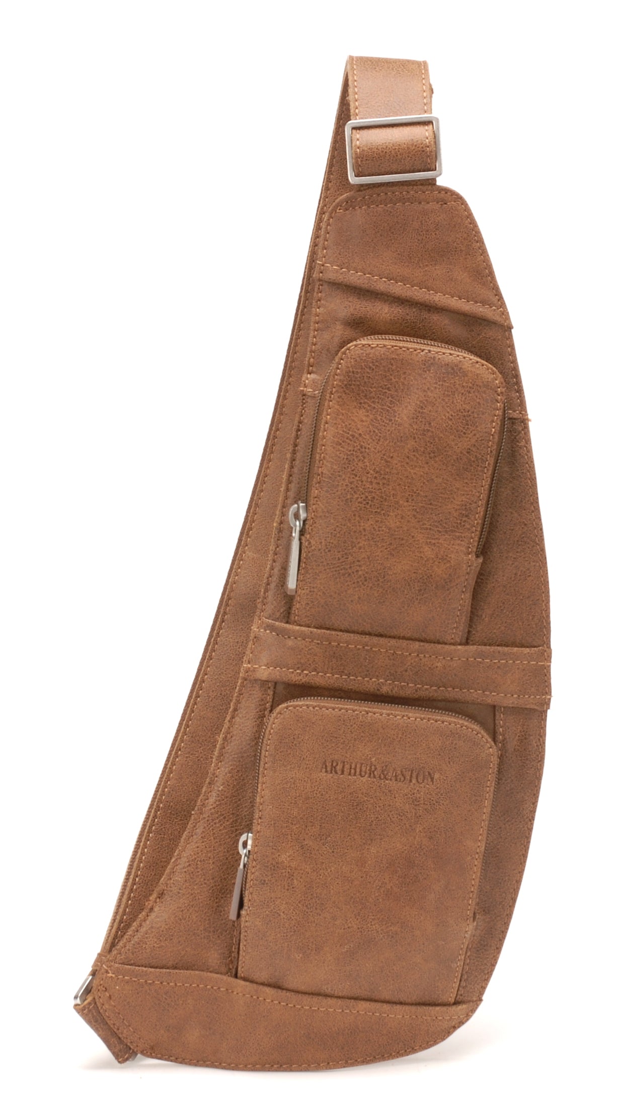 arthur-et-aston-cristiano-body-bag-cuir-cognac-destroy image 2