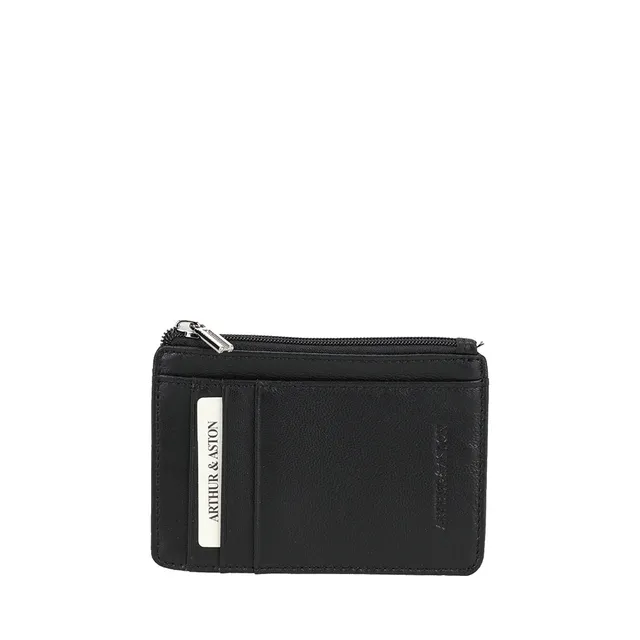 arthur-et-aston-riley-porte-cartes-monnaie-agneau-noir image 1