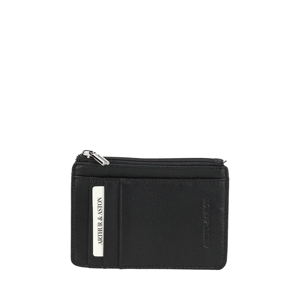 arthur-et-aston-riley-porte-cartes-monnaie-agneau-noir image 1
