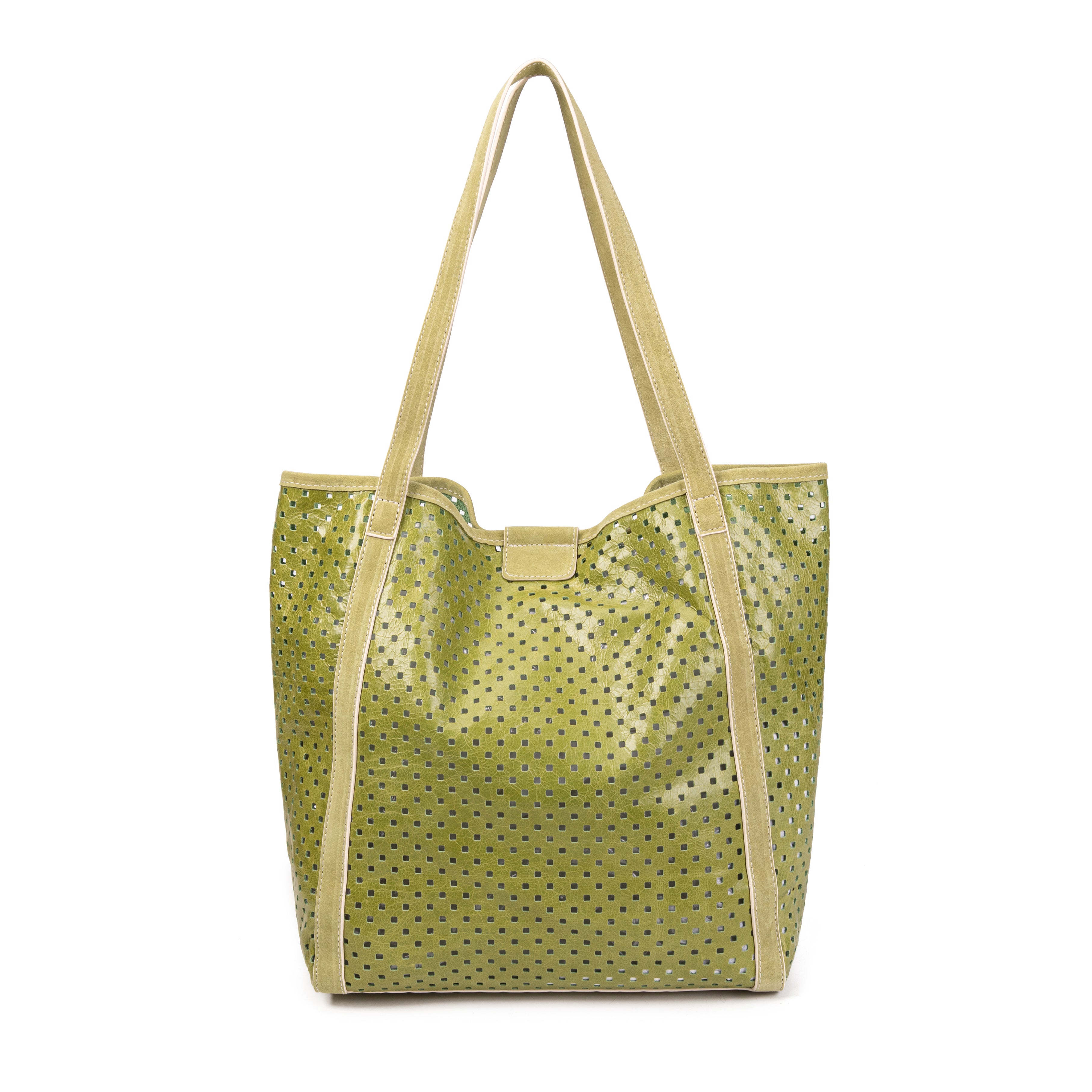 kate-lee-ryve-sac-cabas-cuir-vert-fonc-perfor image 1