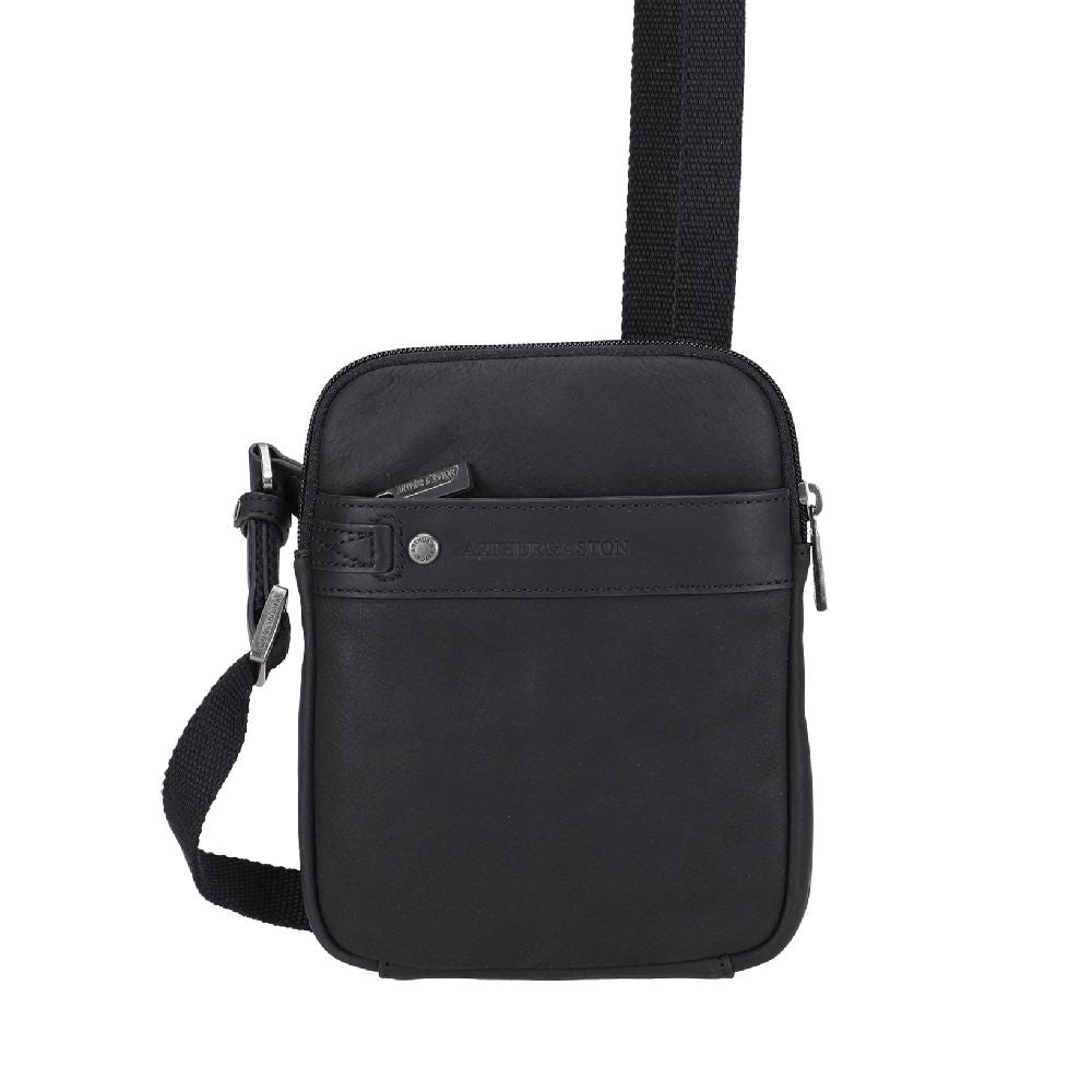 arthur-et-aston-n-ro-body-bag-cuir-homme-noir-pleine-fleur image 1