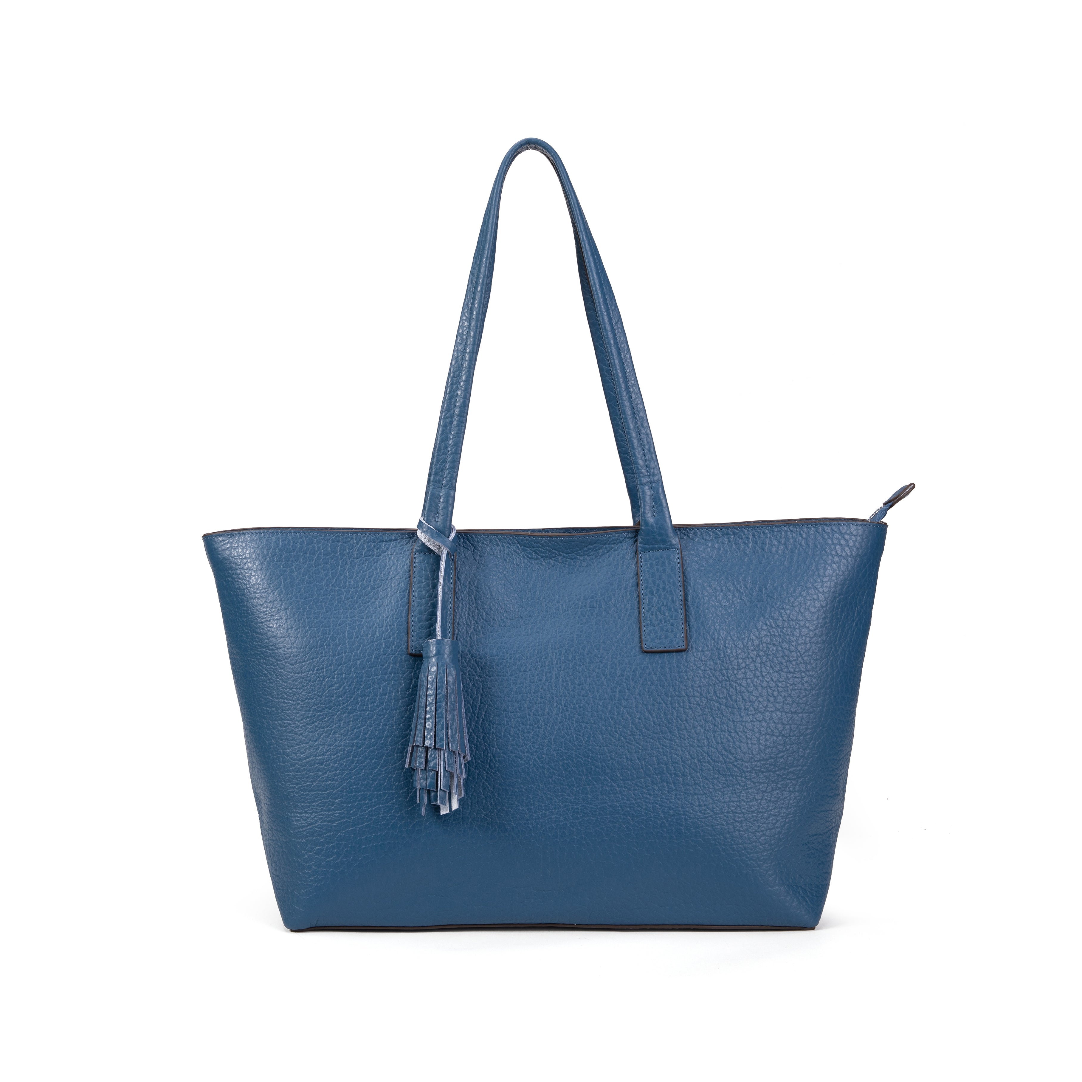 kate-lee-esmeralda-sac-cabas-cuir-bleu-grain image 1