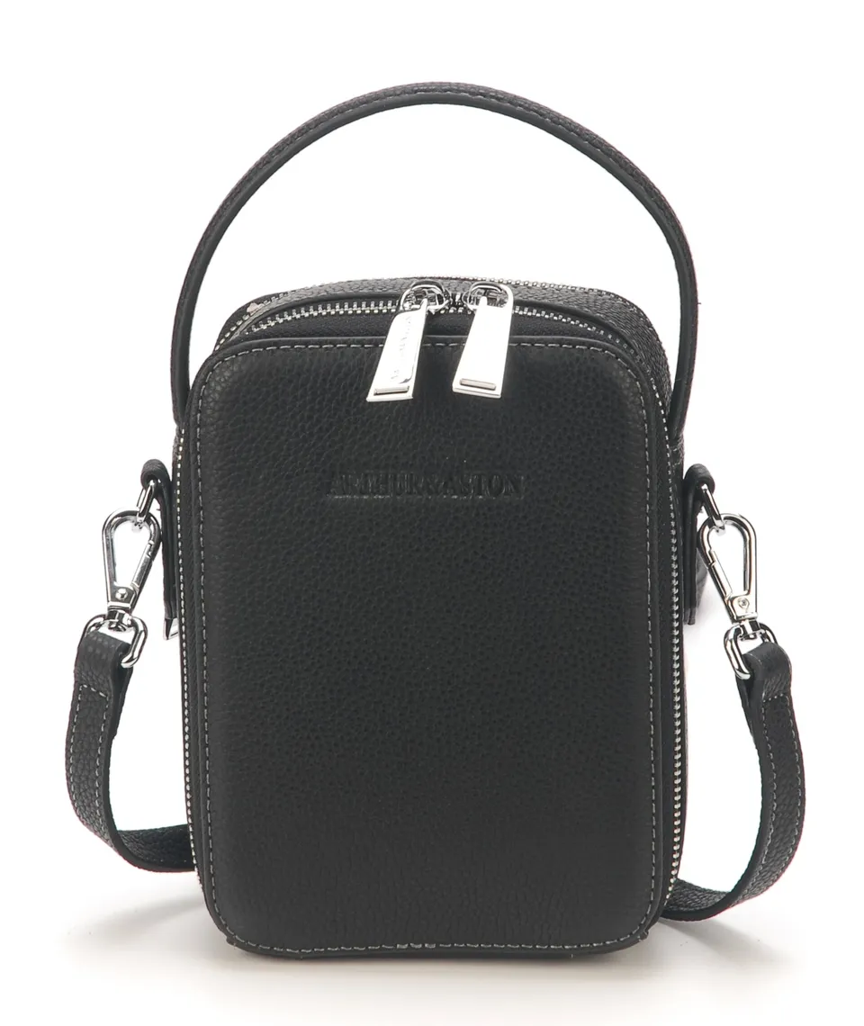 arthur-et-aston-antoine-sac-travers-cuir-noir image 1
