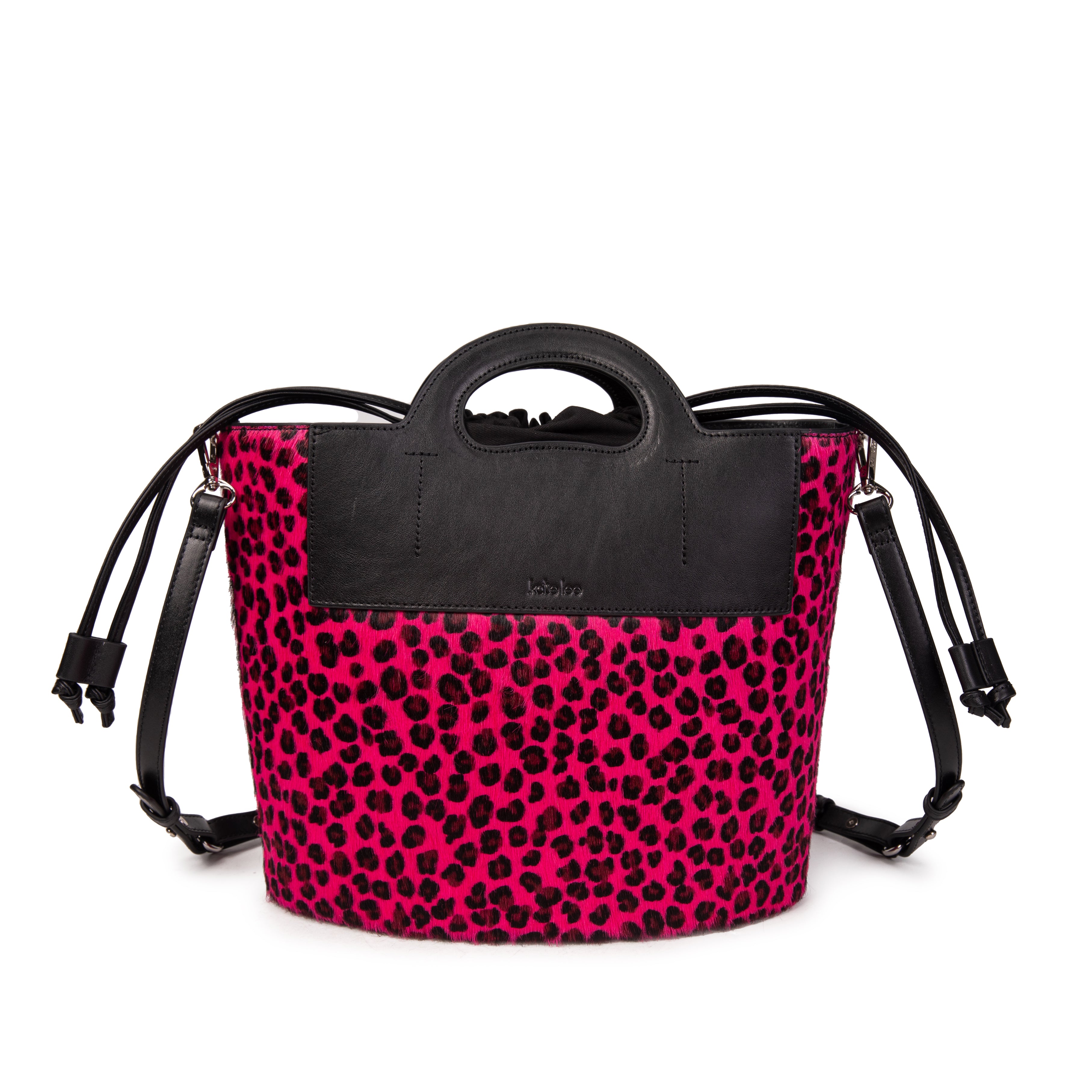 kate-lee-st-tropez-sac-seau-fuchsia-l-opard-vachette image 1