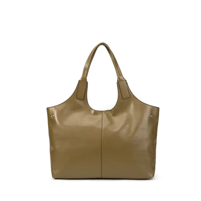 kate-lee-clemence-grand-sac-cuir-vachette-vert-olive image 1