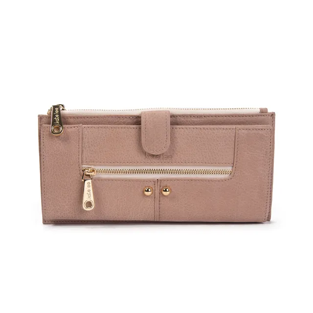 kate-lee-germaine-portefeuille-cuir-nude-vachette-grain-e image 1
