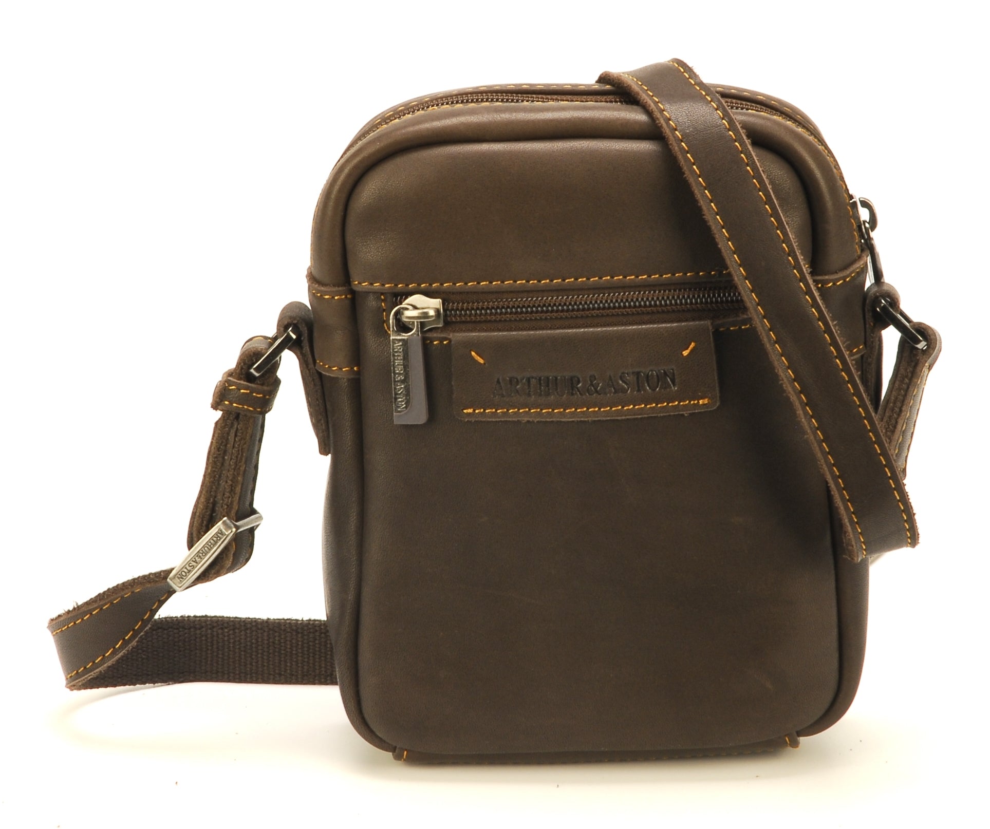arthur-et-aston-johany-petit-sac-travers-cuir-homme-ch-taigne image 1