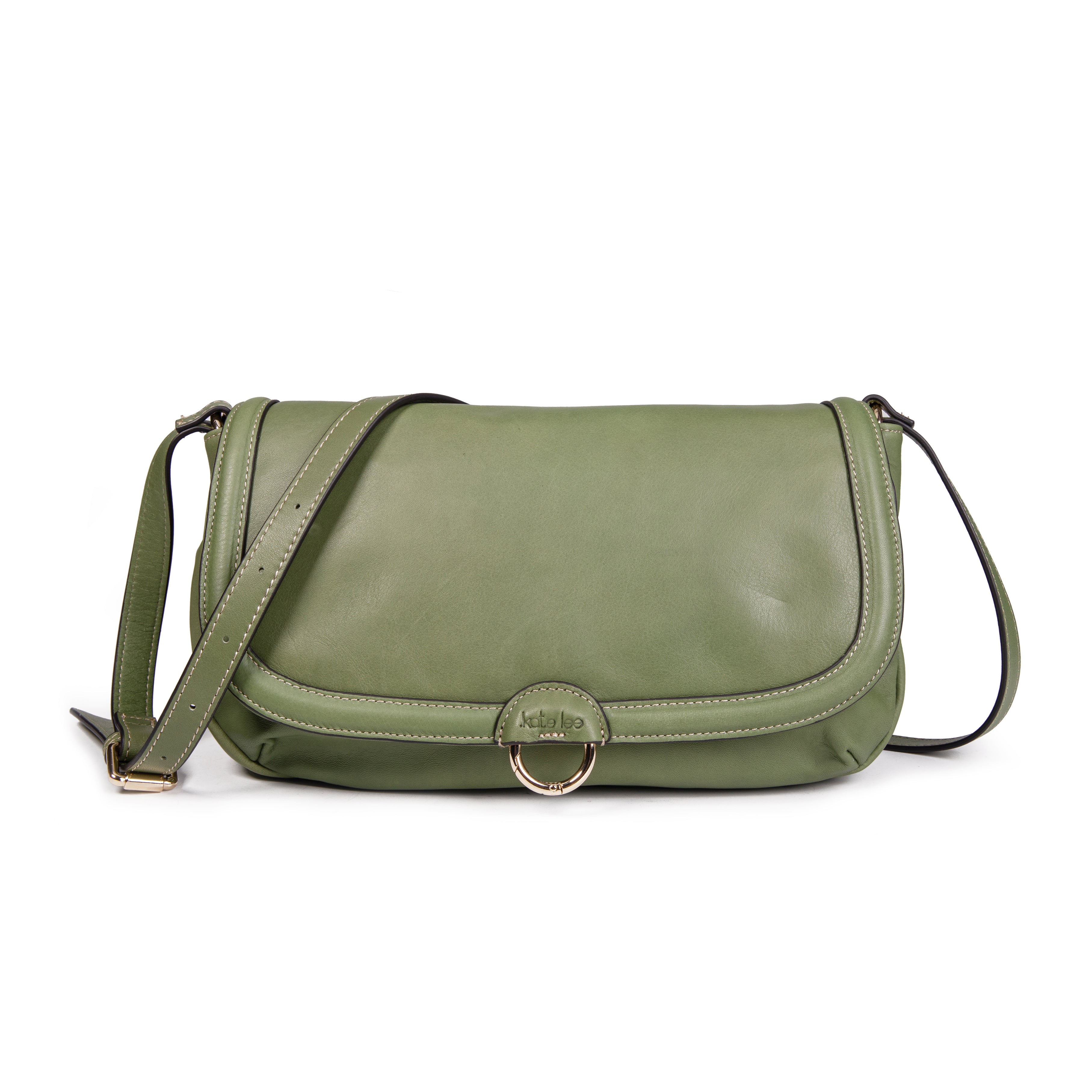 kate-lee-new-zelie-sac-bandouli-re-vert-amande-cuir image 1