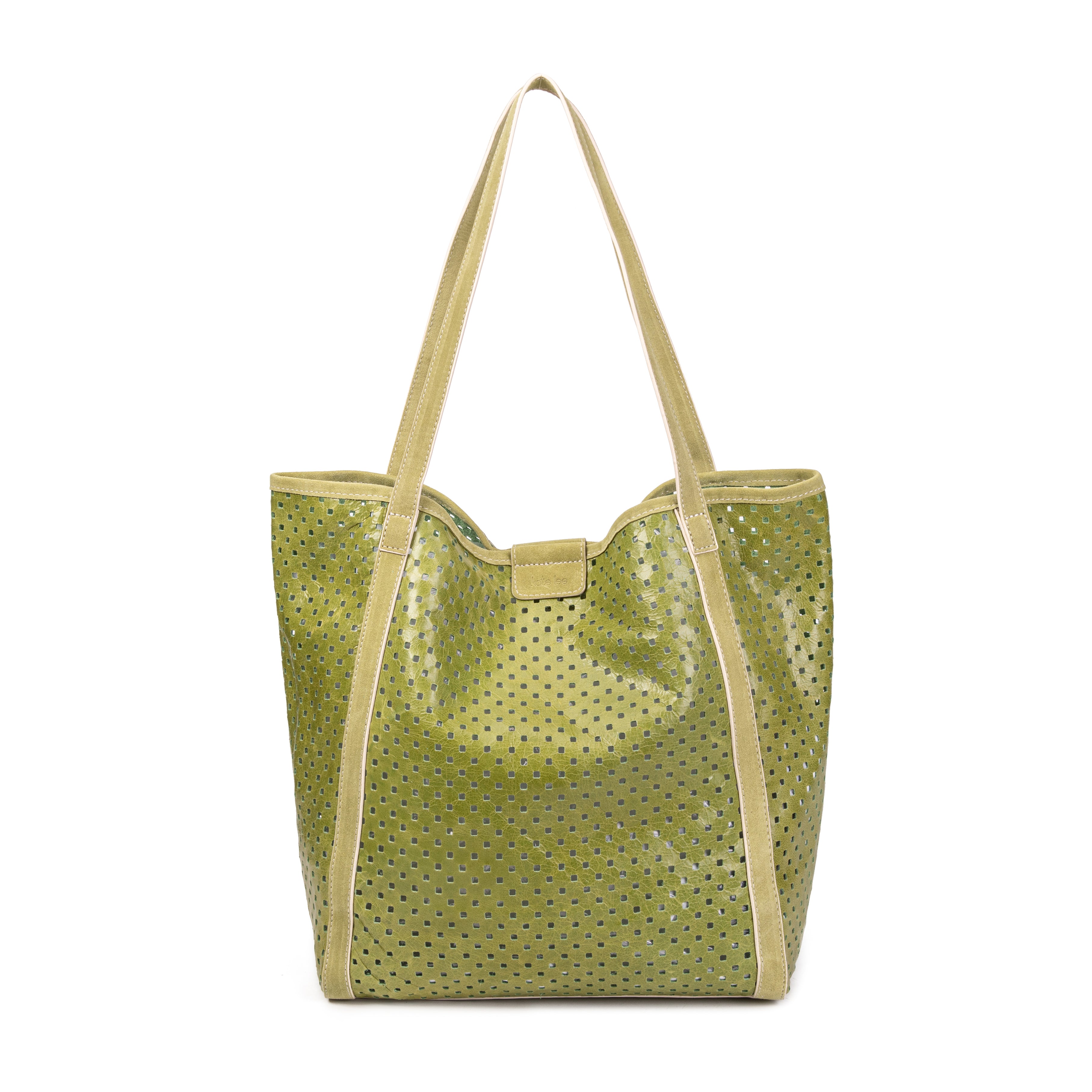 kate-lee-ryve-sac-cabas-cuir-vert-fonc-perfor image 4