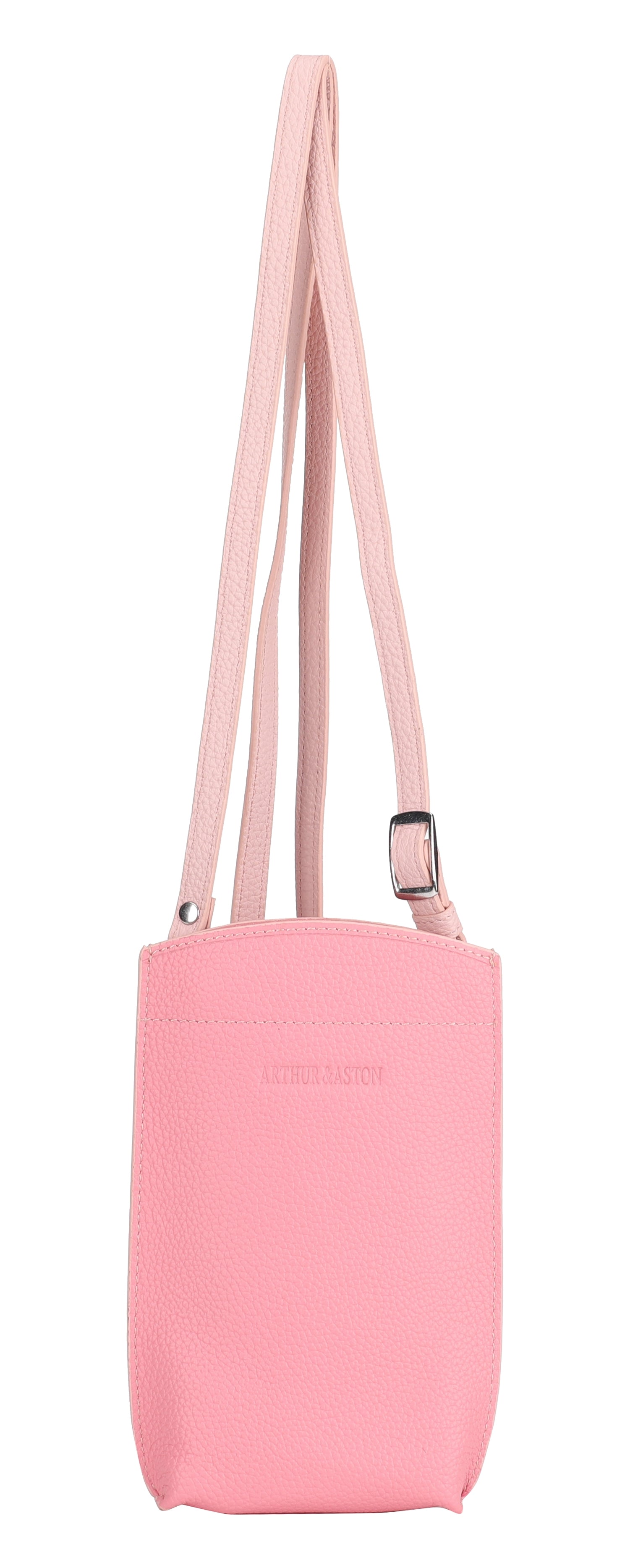 arthur-et-aston-joy-pochette-t-l-phone-cuir-rose-bandouli-re image 1
