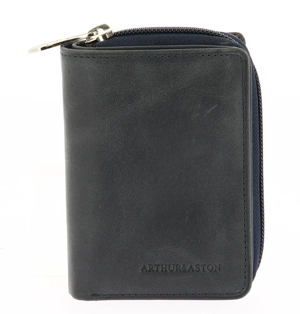 arthur-et-aston-rose-porte-monnaie-cartes-cuir-noir image 1