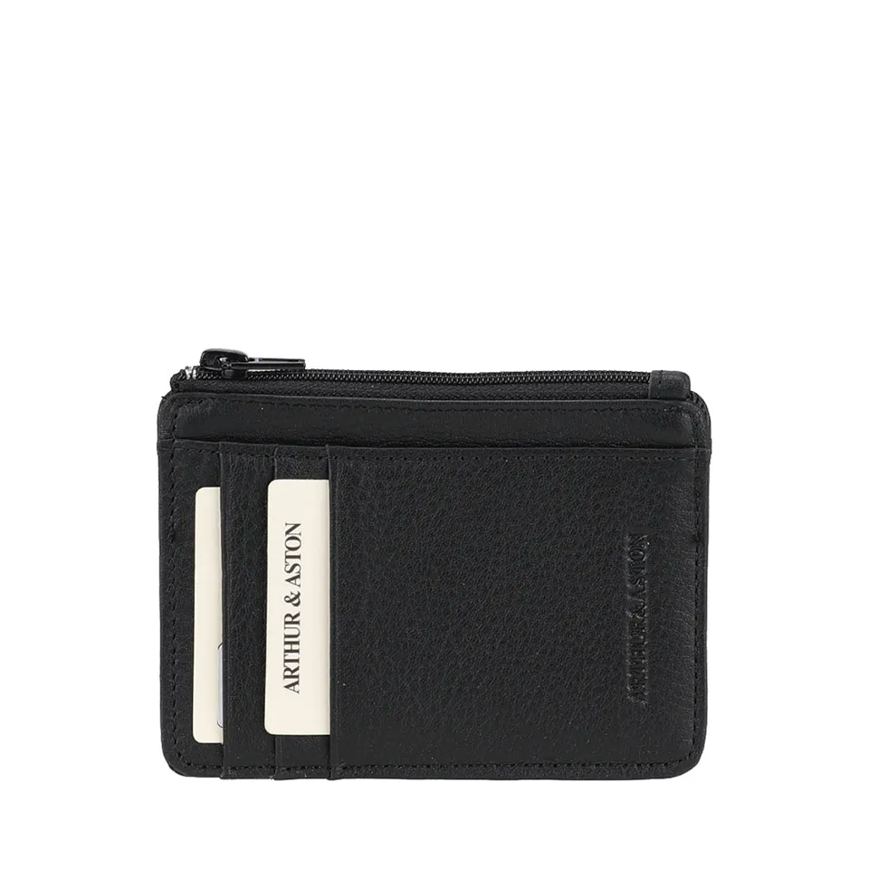 arthur-et-aston-ange-porte-cartes-cuir-noir-zipp-6-cartes image 1