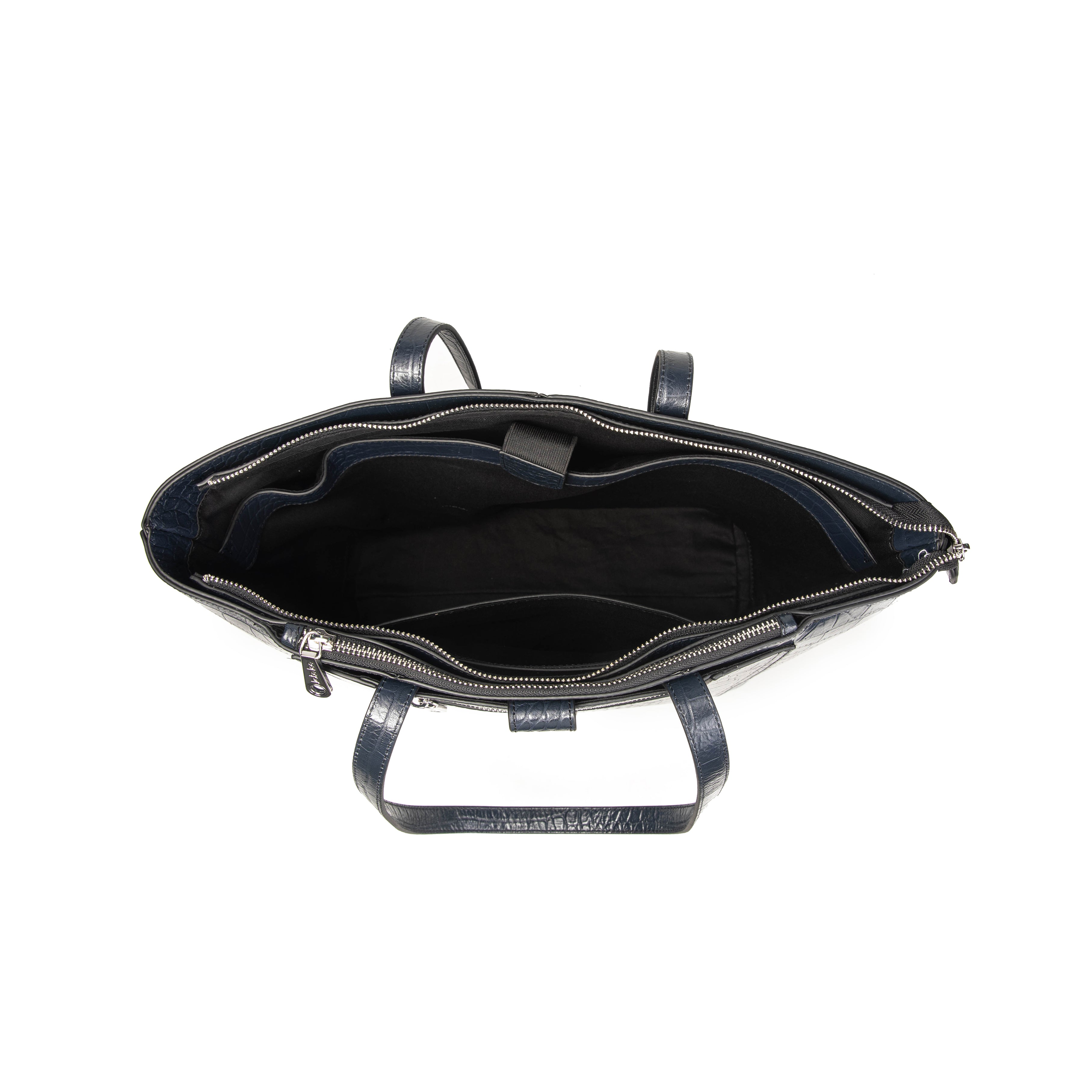 kate-lee-madele-croco-sac-cabas-cuir-bleu-nuit-croco image 3
