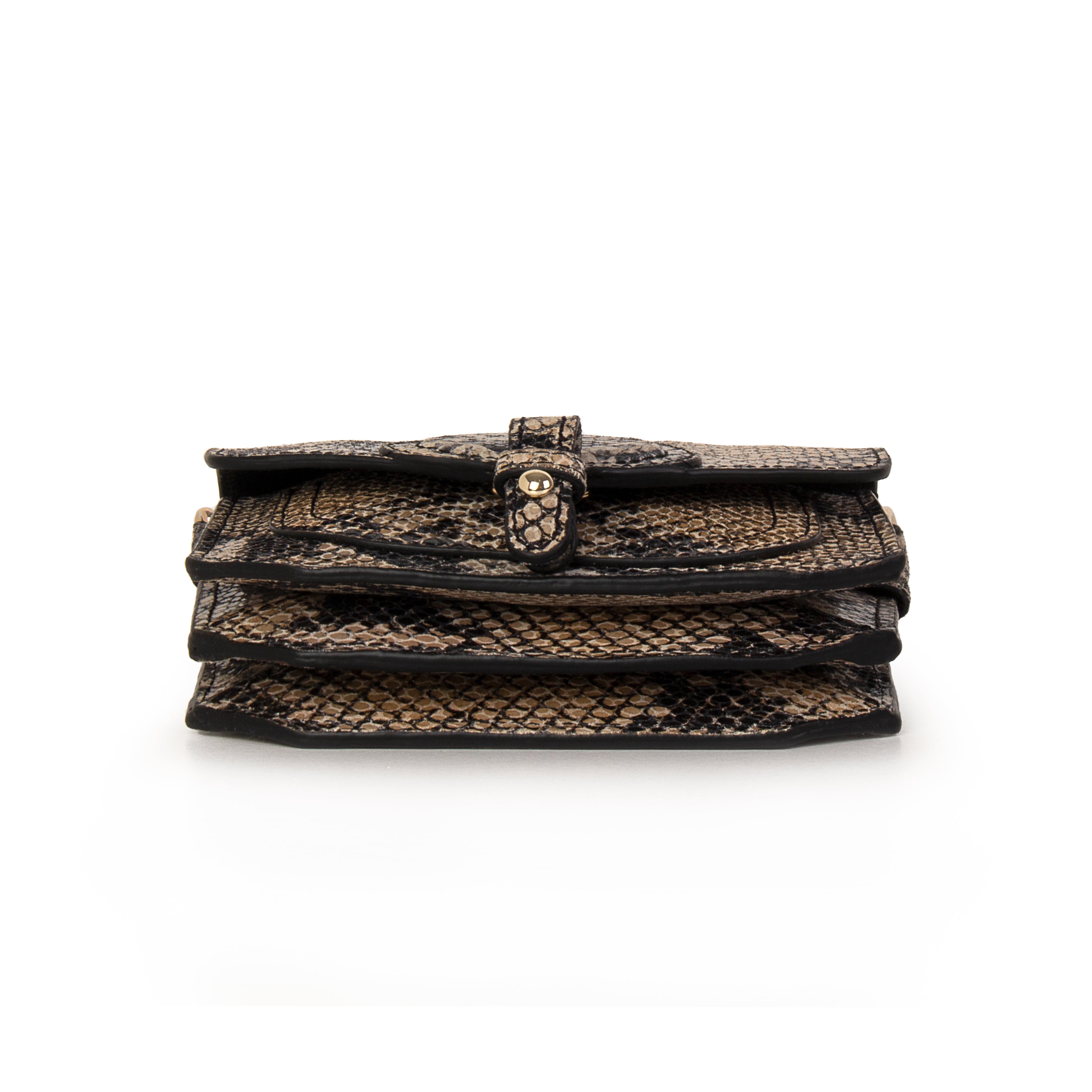 kate-lee-mini-tiny-emelyne-mini-sac-marron-beige-serpent image 6