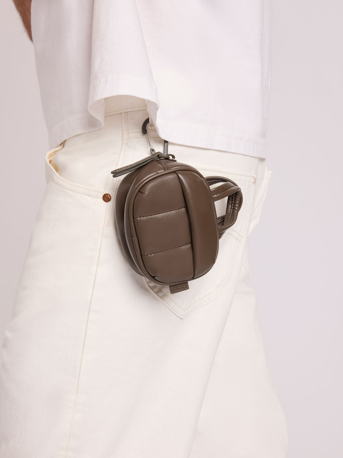 calpak-luka-duffel-zip-bag-charm-pochette-mushroom image 2
