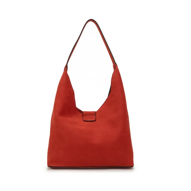 kate-lee-sac-cabas-m-lune-cuir-velours-rouge image 1