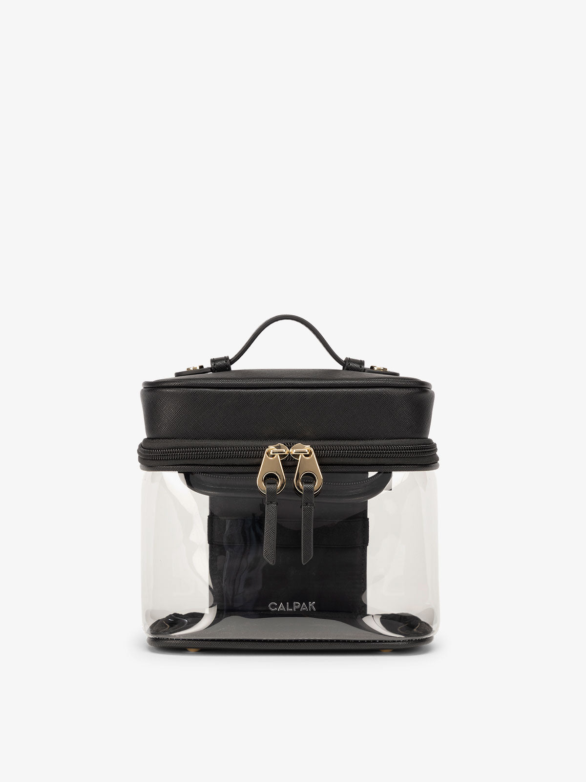 calpak-kaya-clear-train-case-trousse-toilette-glazed-dark-cherry image 1