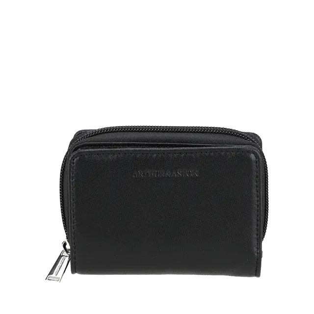 arthur-et-aston-riley-porte-monnaie-cuir-noir-femme-2 image 1