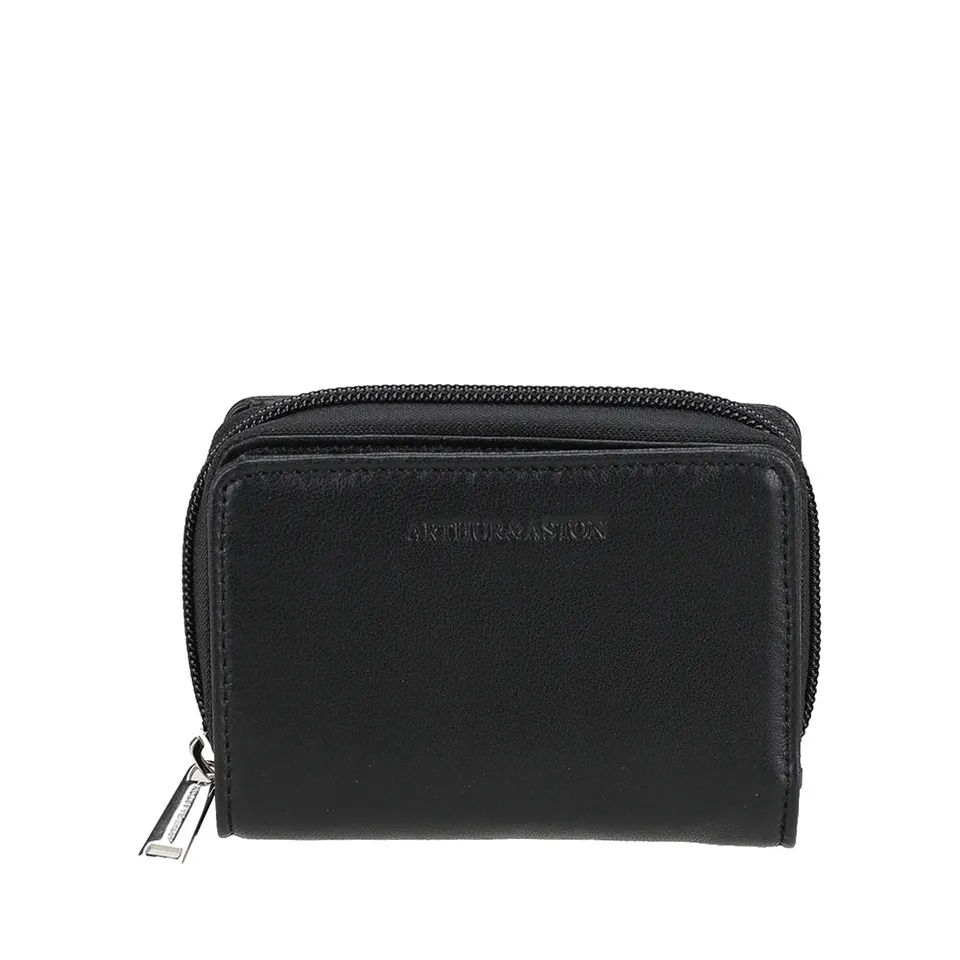 arthur-et-aston-riley-porte-monnaie-cuir-noir-femme-2 image 1