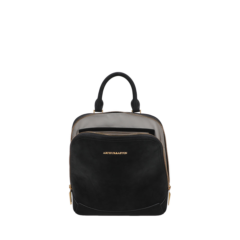 arthur-et-aston-madelena-grand-sac-dos-cuir-noir image 4