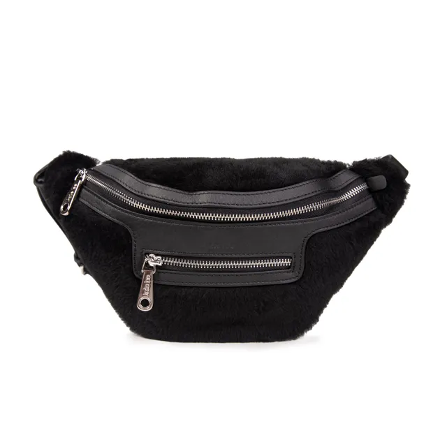 kate-lee-triomf-sac-banane-shearling-noir-20-cm image 1