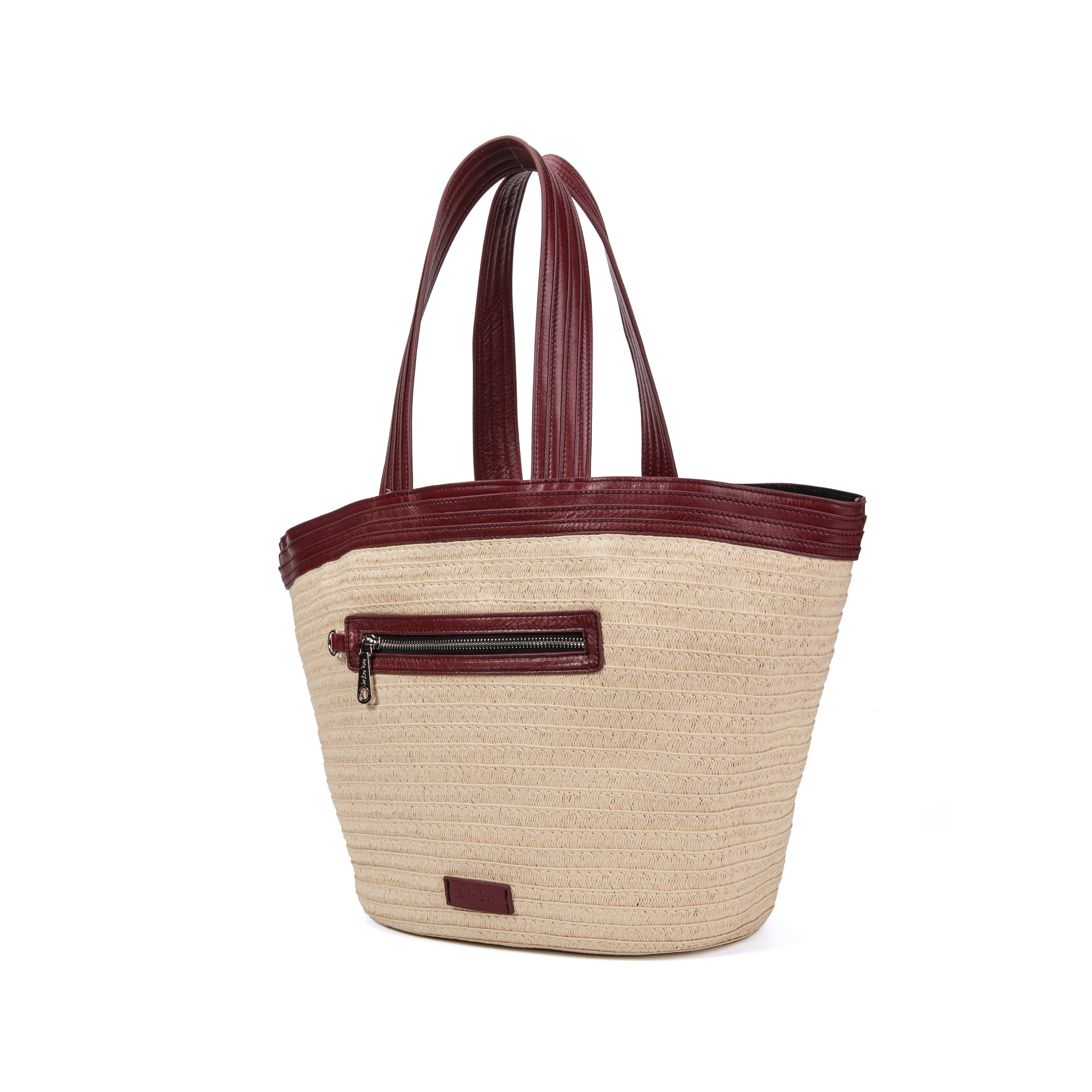 kate-lee-patty-cabas-paille-cuir-aubergine image 2