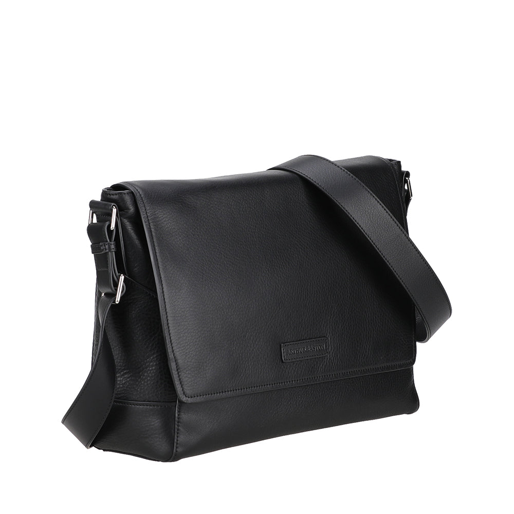 arthur-et-aston-jos-besace-rabat-cuir-noir-homme image 2