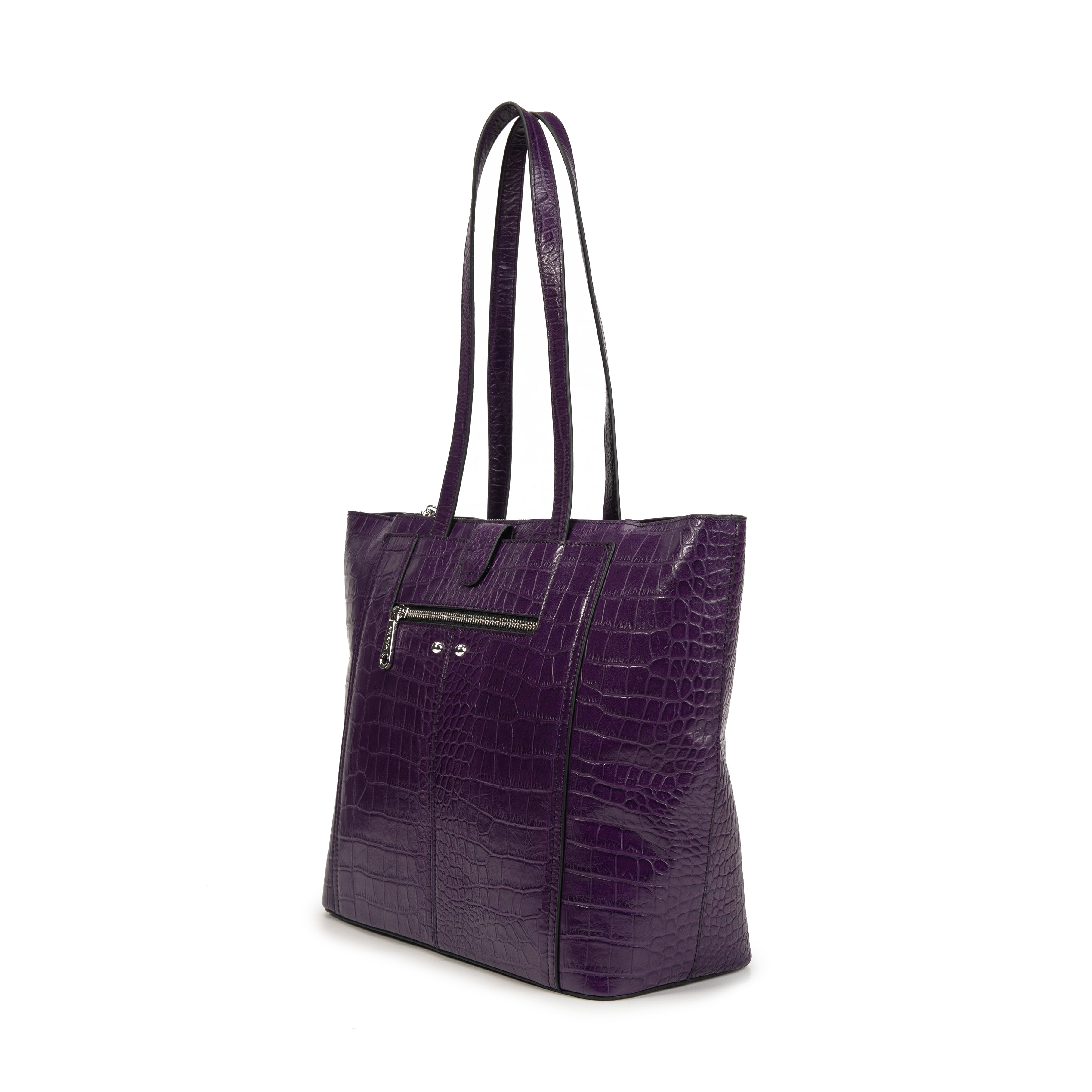 kate-lee-madele-croco-sac-cabas-aubergine-cuir-croco image 2