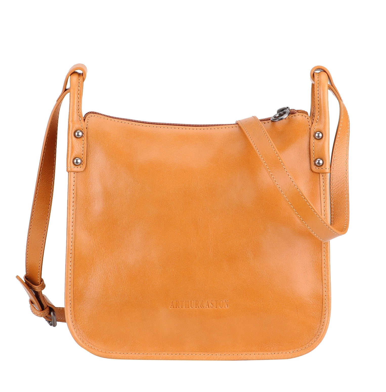 arthur-et-aston-edith-sac-travers-cuir-cognac-demi-lune image 2