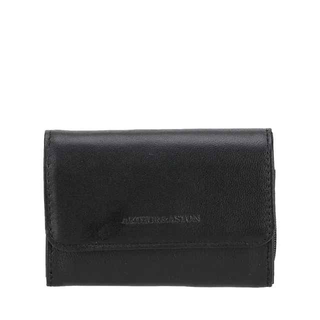 arthur-et-aston-riley-porte-monnaie-cuir-noir-femme image 1