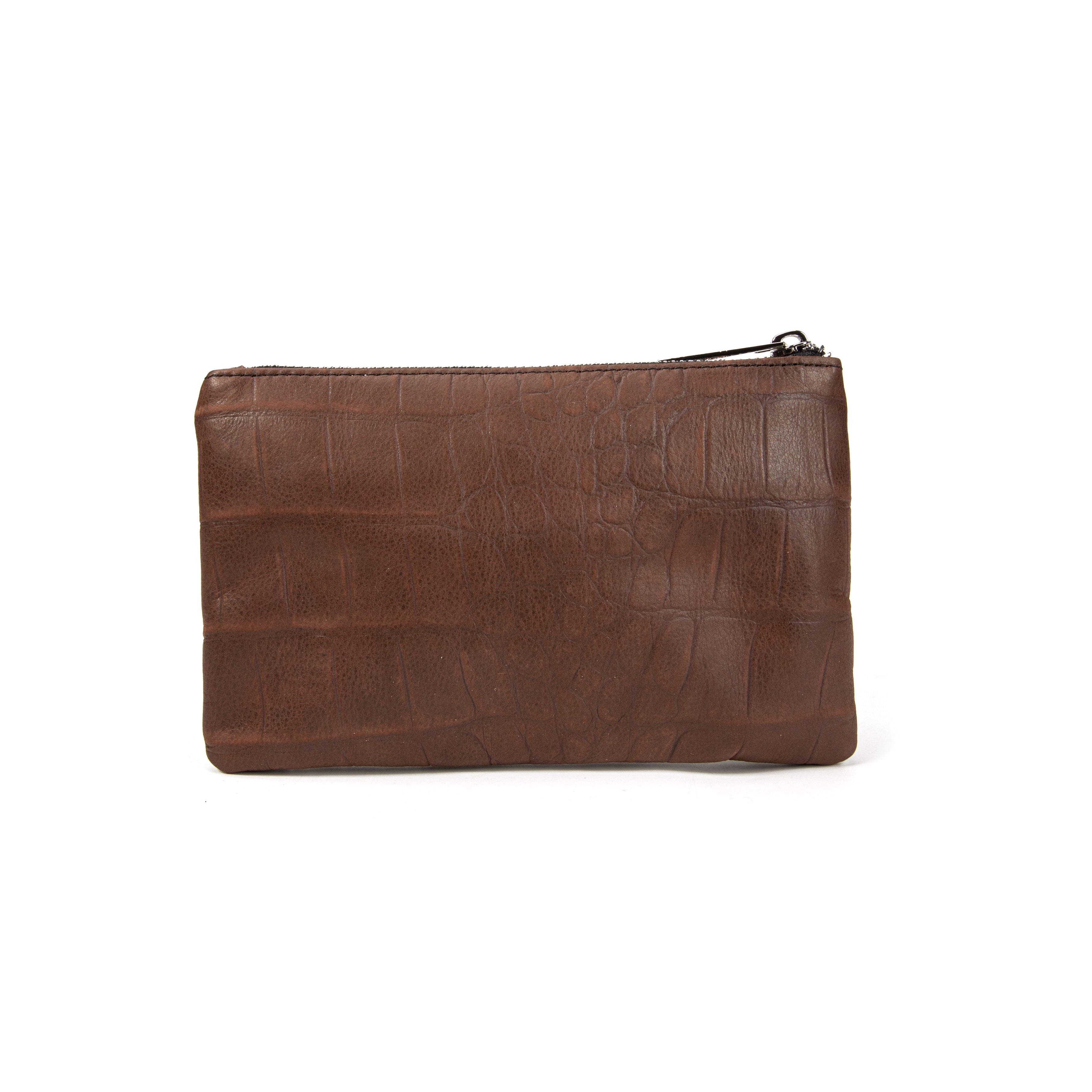 kate-lee-pochette-zipp-e-l-marron-fa-on-croco image 2