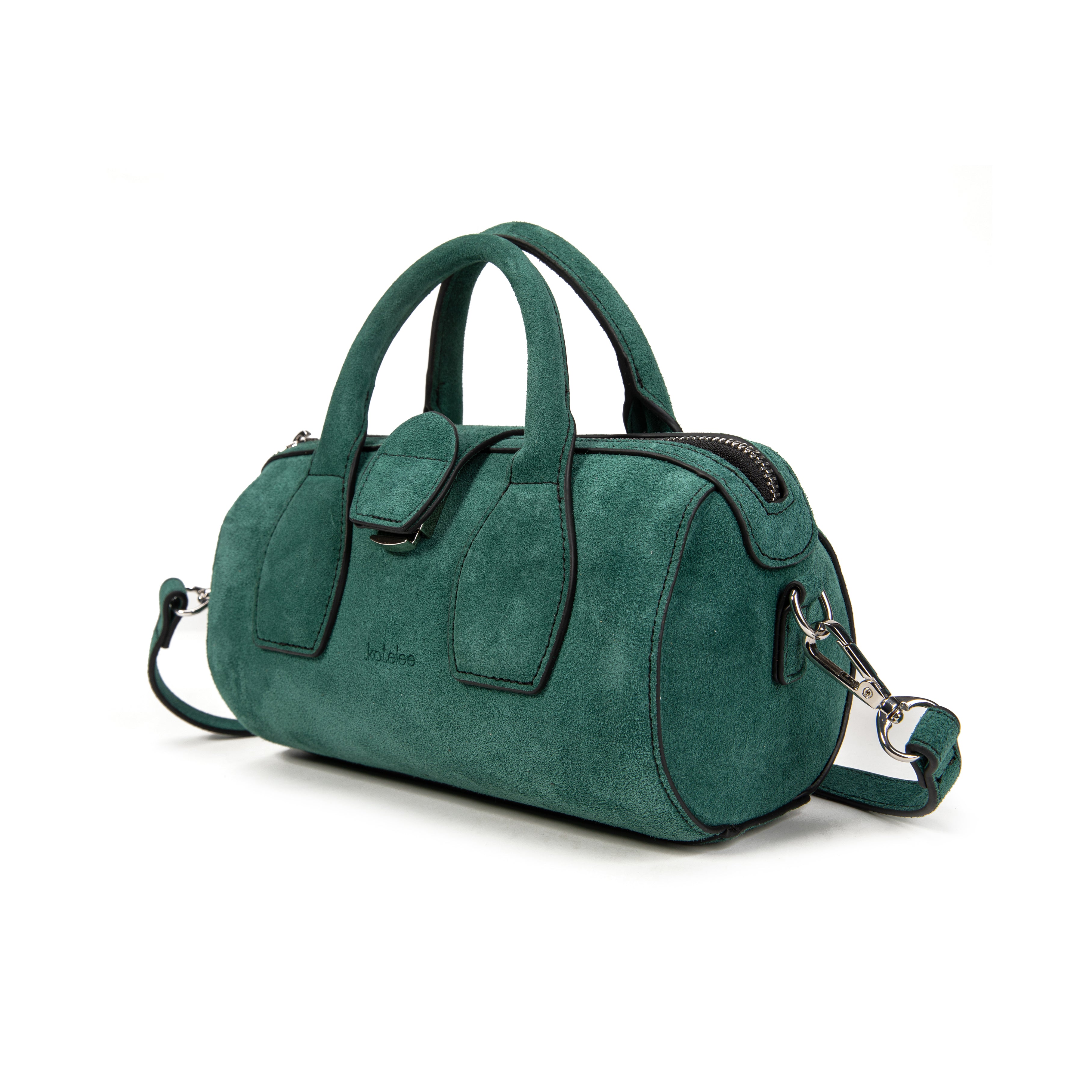 kate-lee-m-frola-v-sac-bowling-cuir-vert-velours image 2