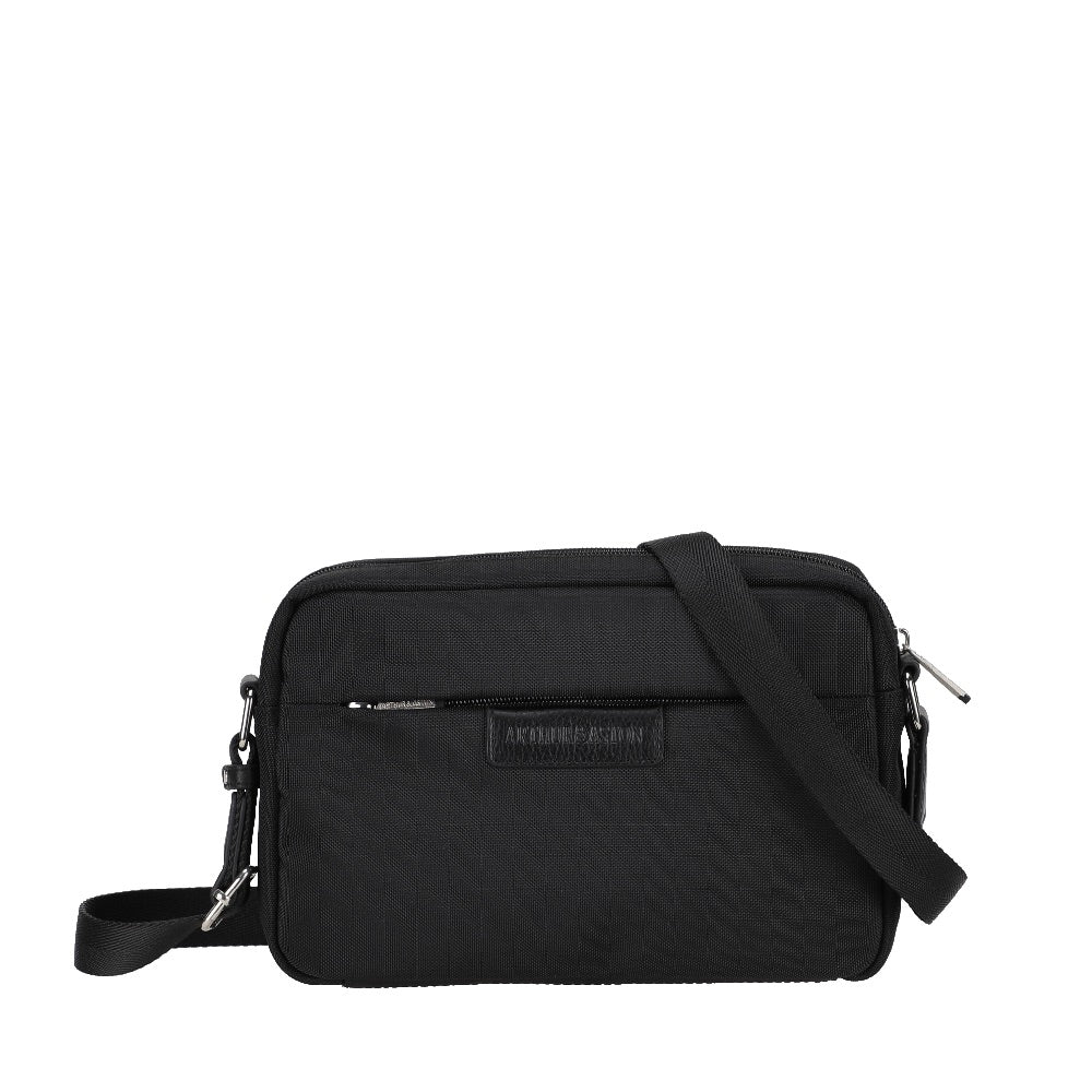 arthur-et-aston-teddy-besace-toile-noir-bandouli-re image 1