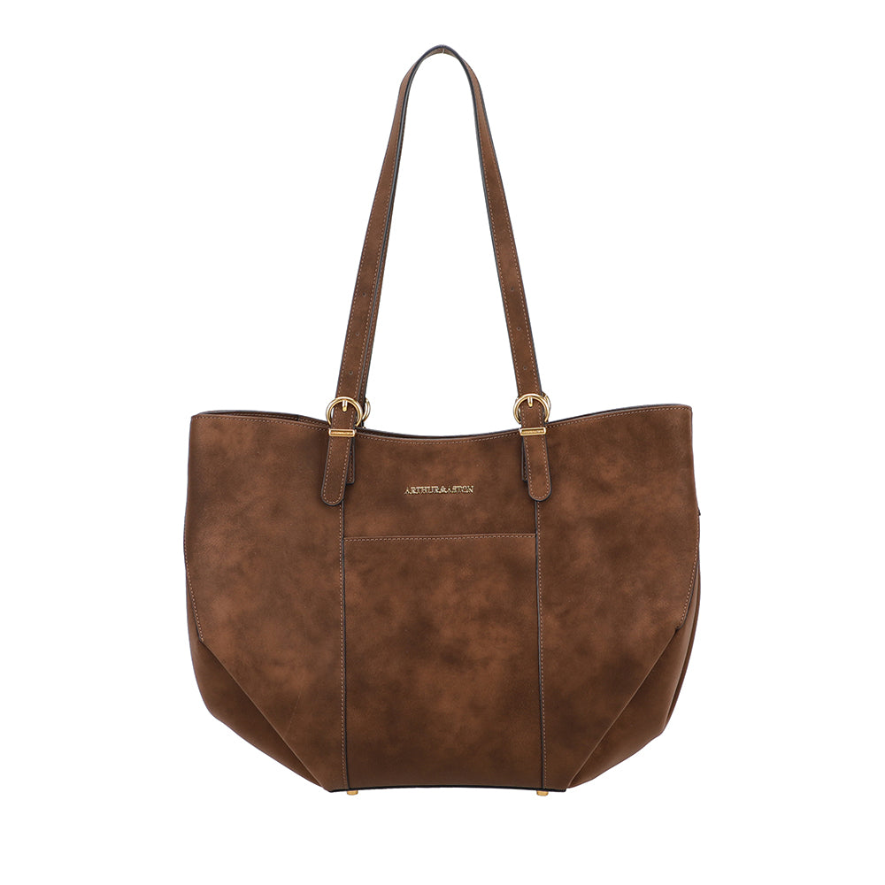 arthur-et-aston-madelena-sac-cabas-l-cuir-noir-femme image 2