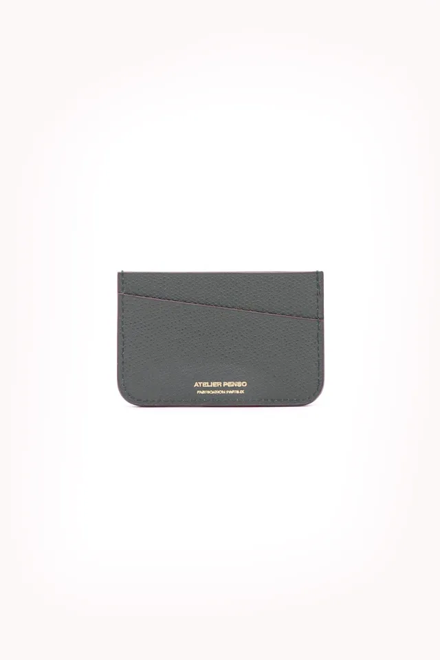 atelier-penso-porte-cartes-vert-cuir-4-cartes-billets image 1