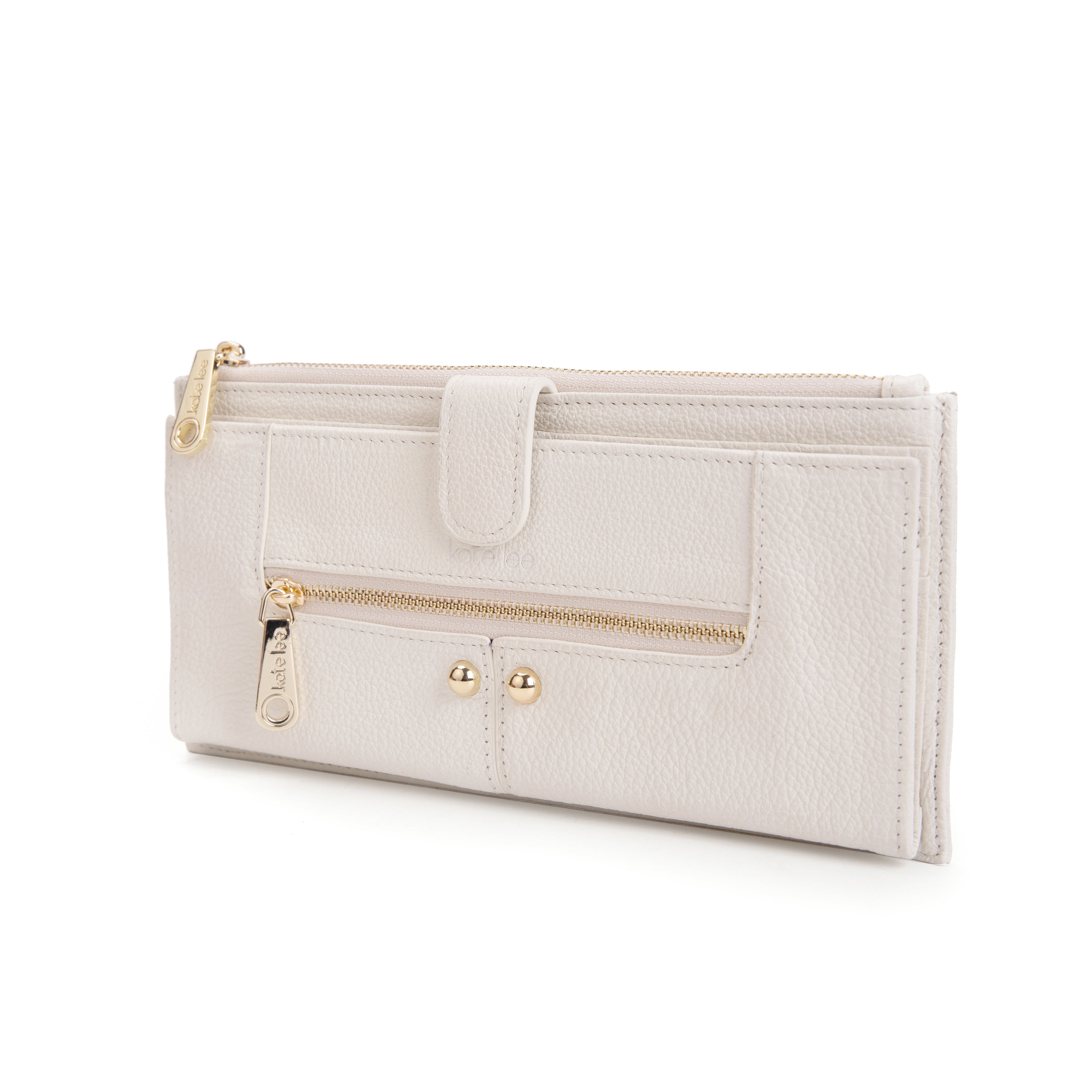 kate-lee-germaine-portefeuille-blanc-cuir-grain-upcycl image 2