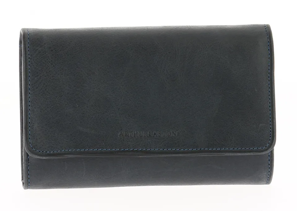 arthur-et-aston-rose-portefeuille-cuir-huil-bleu-femme image 1