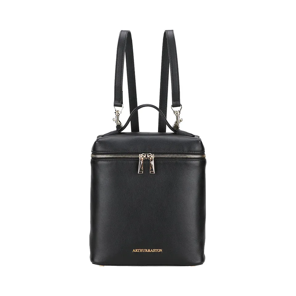 arthur-et-aston-elma-sac-dos-cuir-noir image 1
